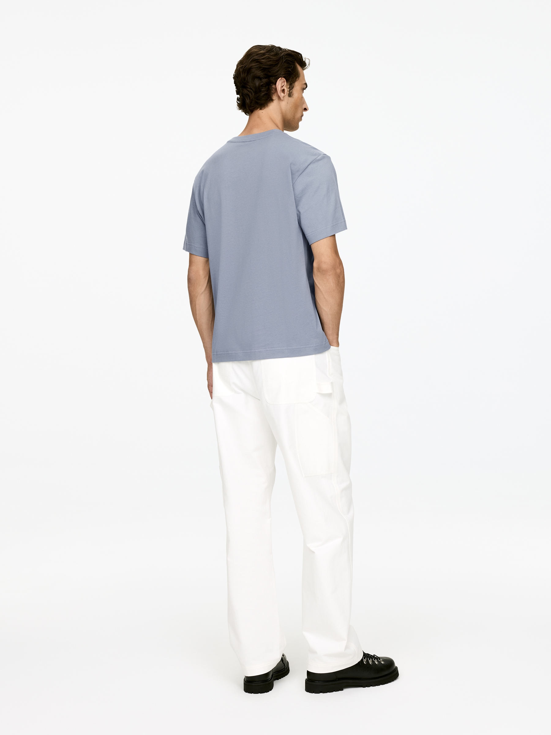 220 GSM Relaxed T-Shirt - Blue - Regular fit - Men - StillMedia/Lookbook - 3