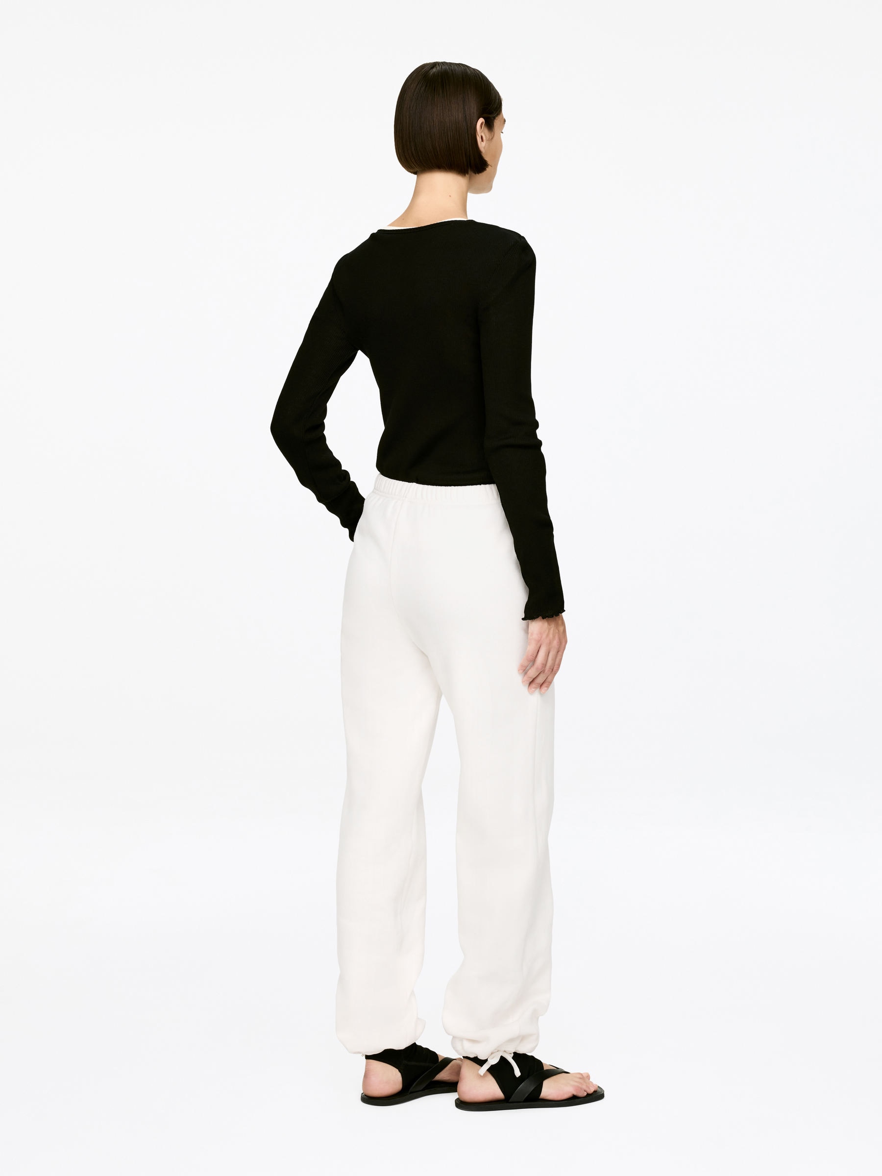 Cotton Sweatpants - Off White - Regular fit - Women - StillMedia/Lookbook - 3