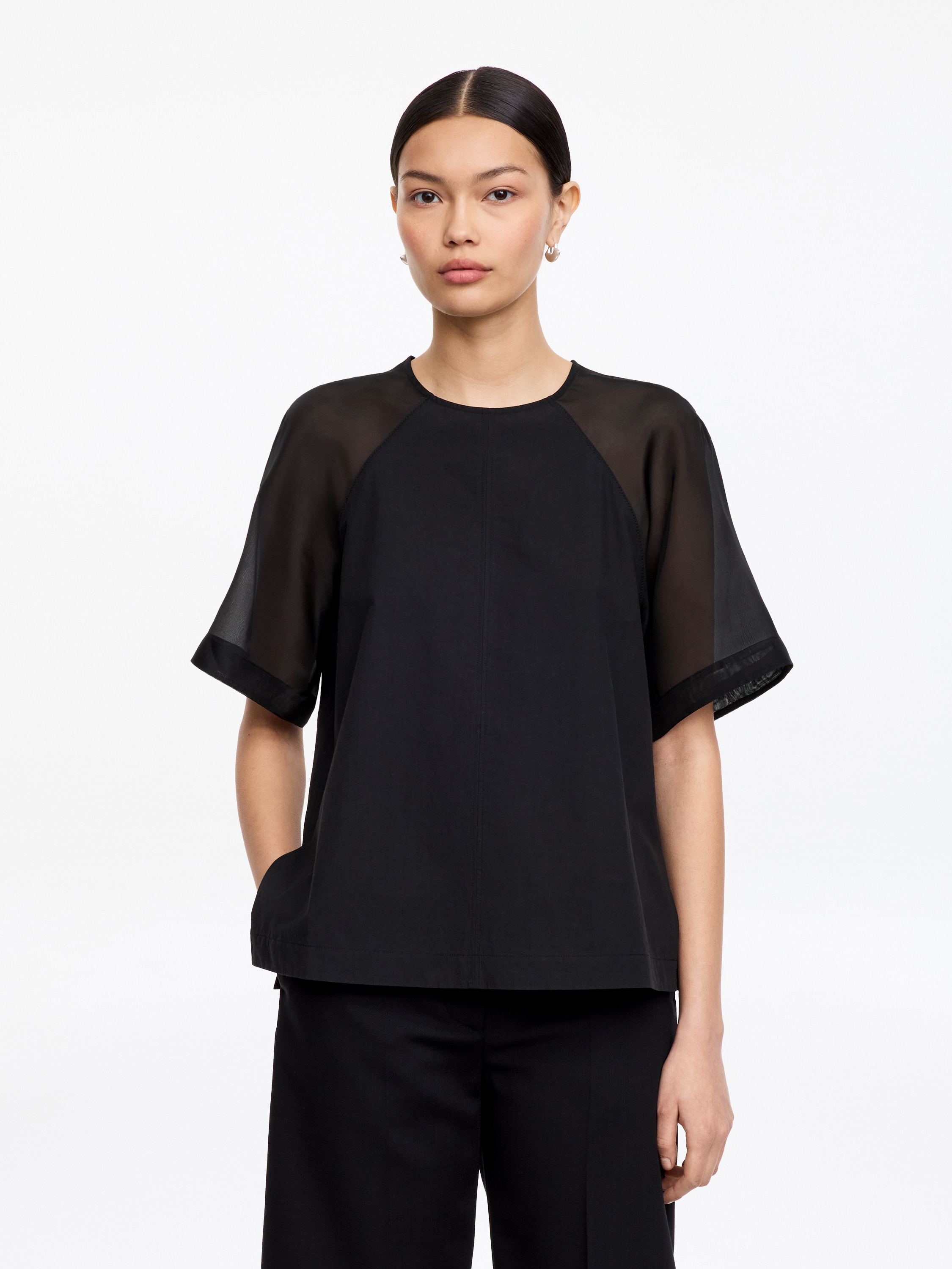 Oberteil aus Baumwolle und Seide