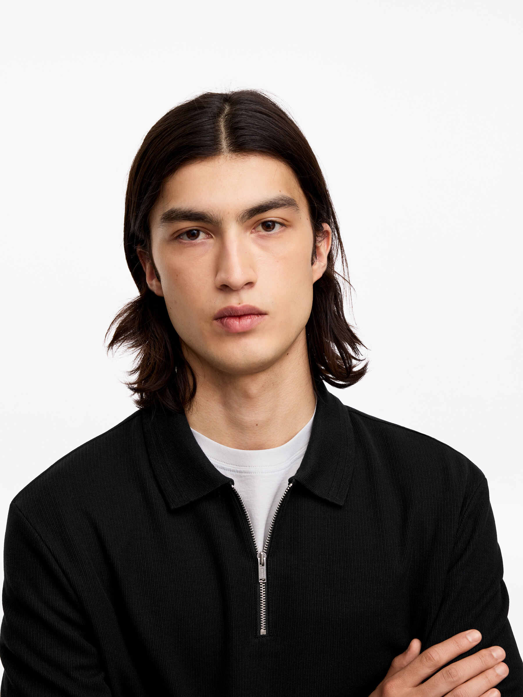 Polo shirt med half zip - Svart - Regular fit - Men - StillMedia/Lookbook - 4