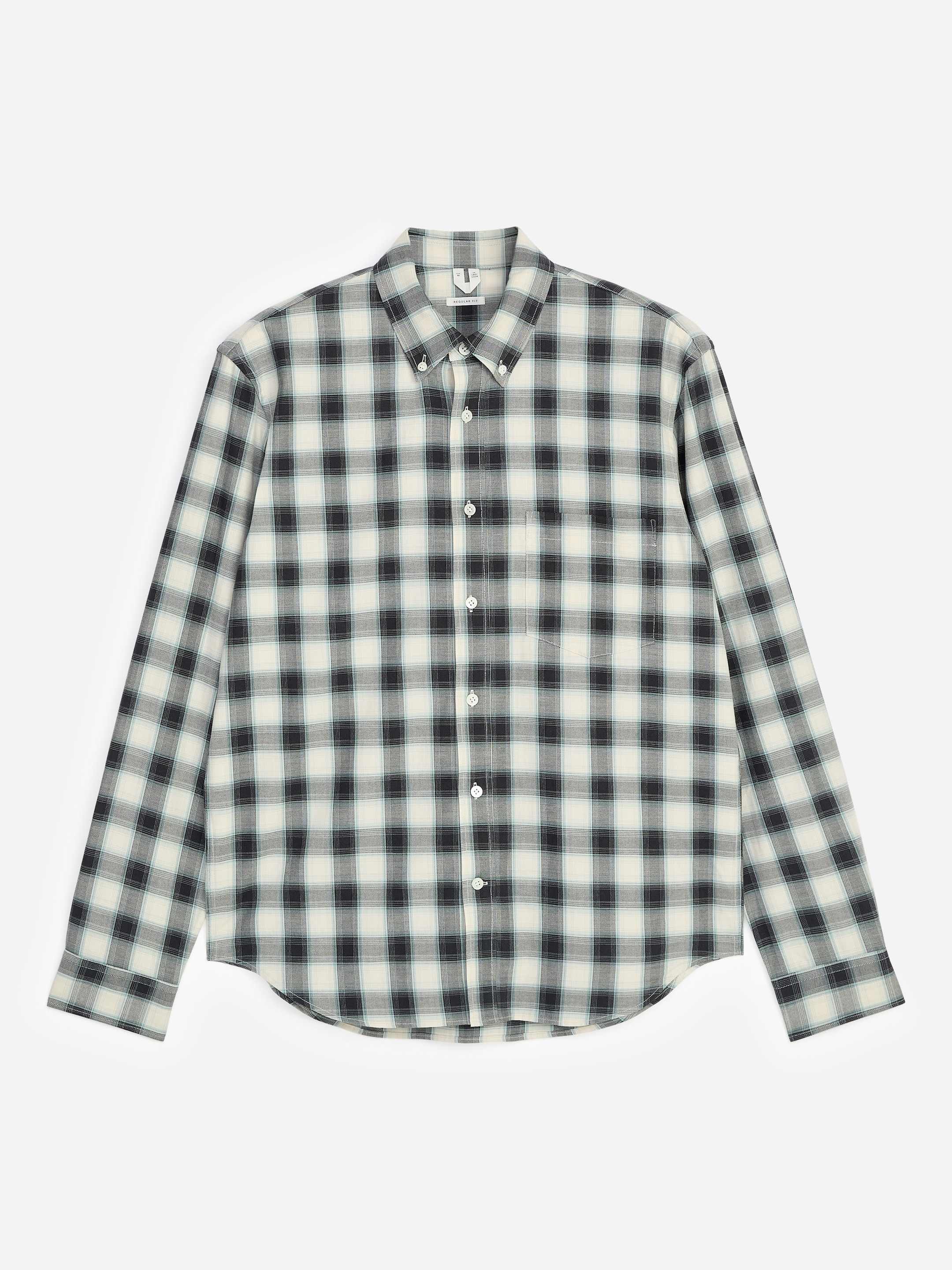 Regular Twill Shirt - Off White/Checkered - Regular fit - men - StillMedia/DescriptiveStillLife - 1