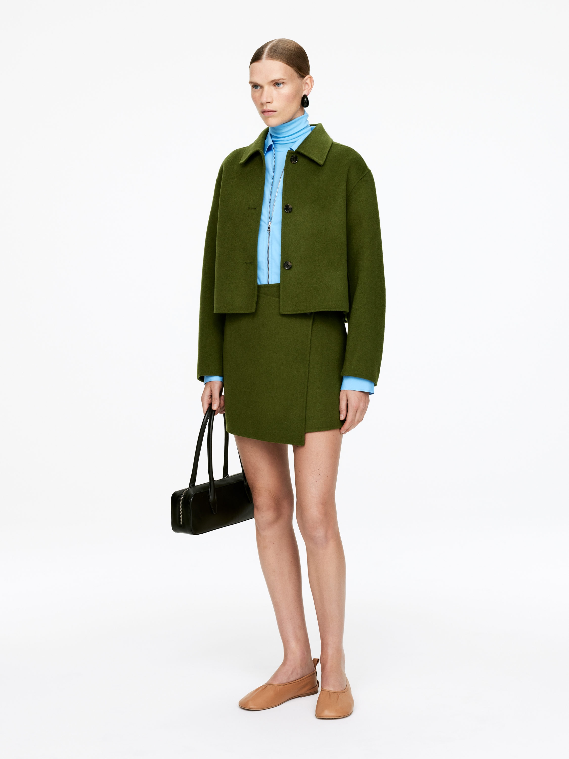 Doublé Wool-Blend Overshirt - Green - Regular fit - Women - StillMedia/Lookbook - 6
