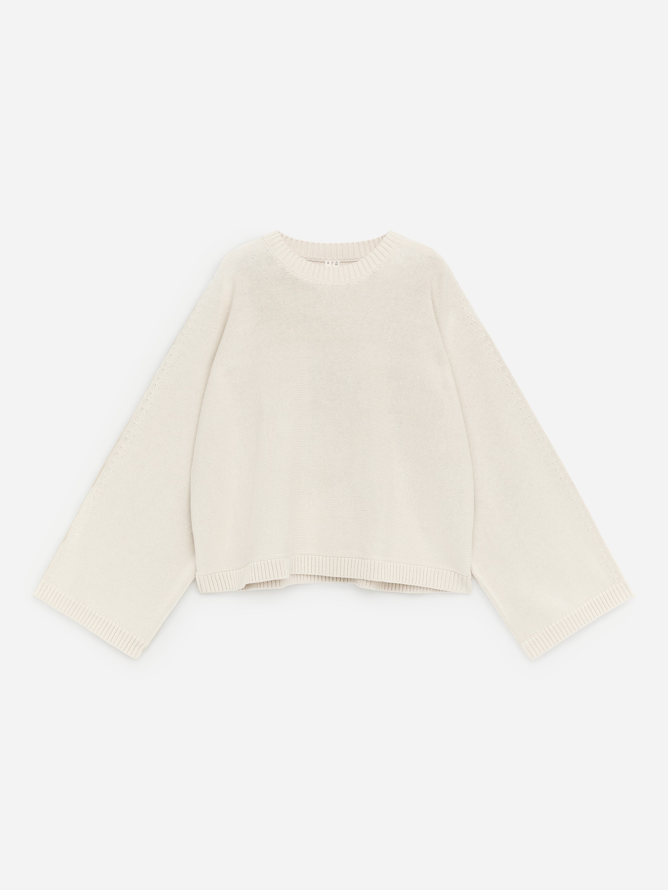 Cut-Out Cotton Jumper-Beige-18486