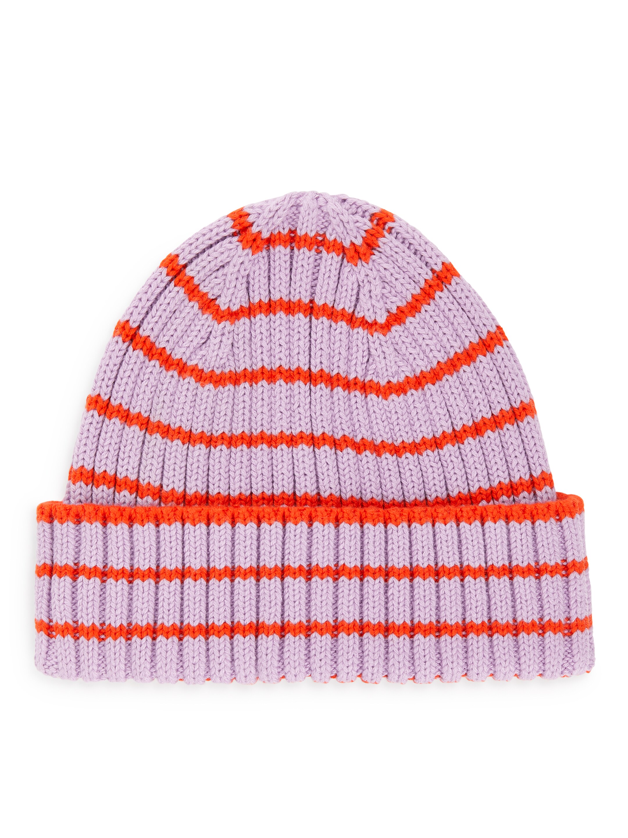 Grösseres Bild ansehen: Babybeanie aus Rippenstrick - Flieder/Rot - KINDER | H&M CH 1