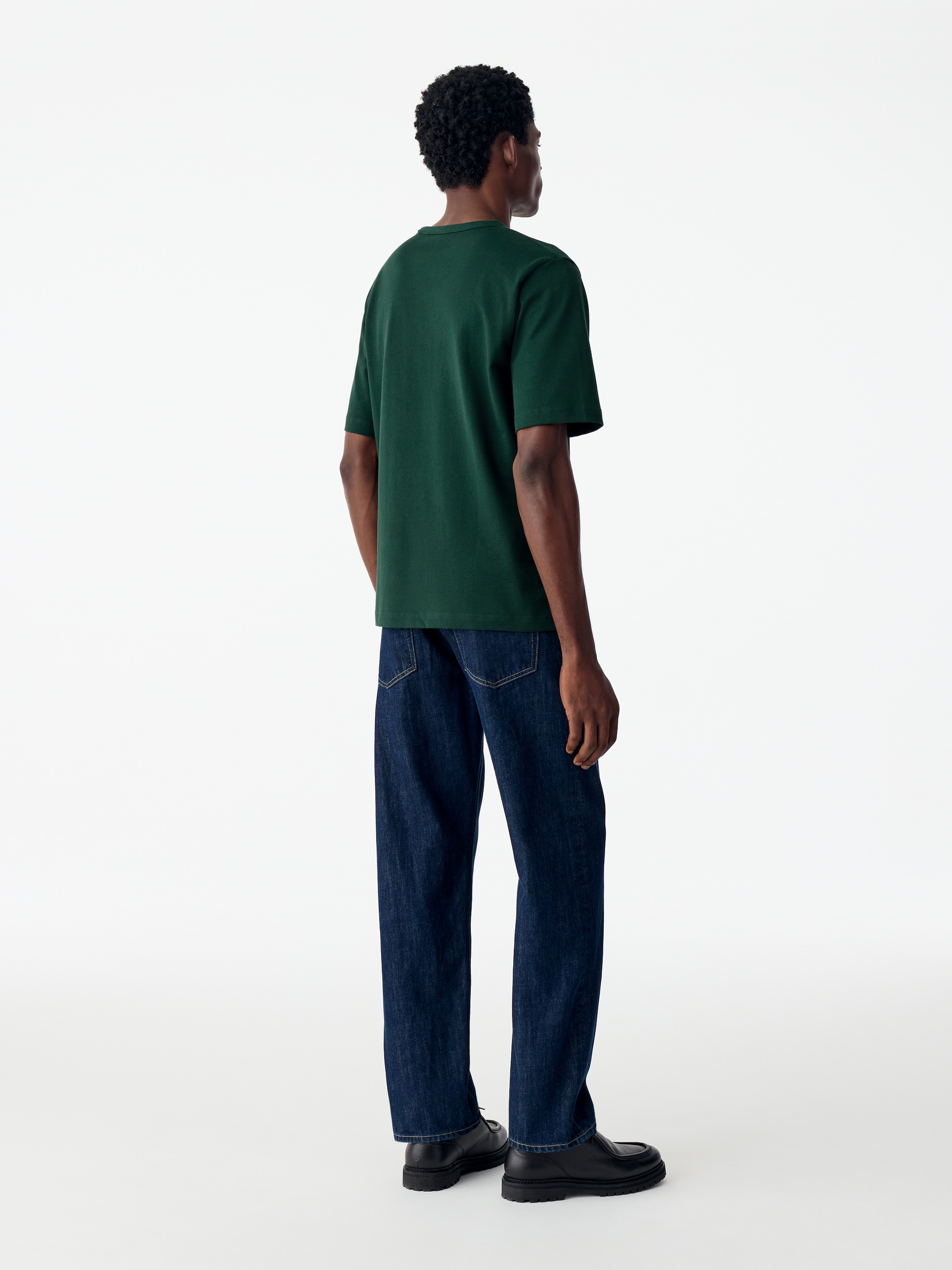 270 GSM Oversized T-Shirt - Dark Green - Relaxed fit - men - StillMedia/Lookbook - 4