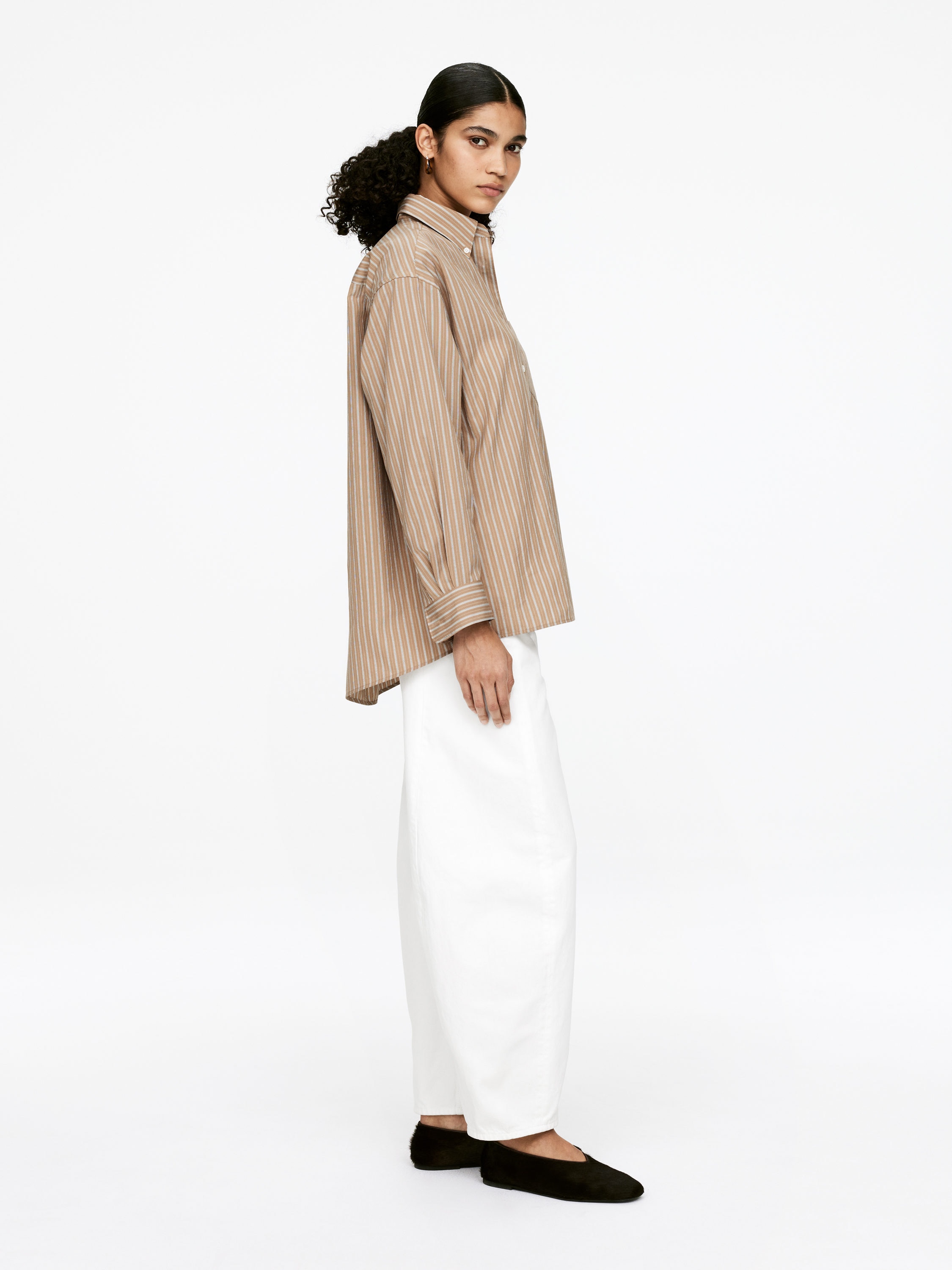 Cotton-Silk Shirt - Beige/Striped - Regular fit - Women - StillMedia/Lookbook - 5