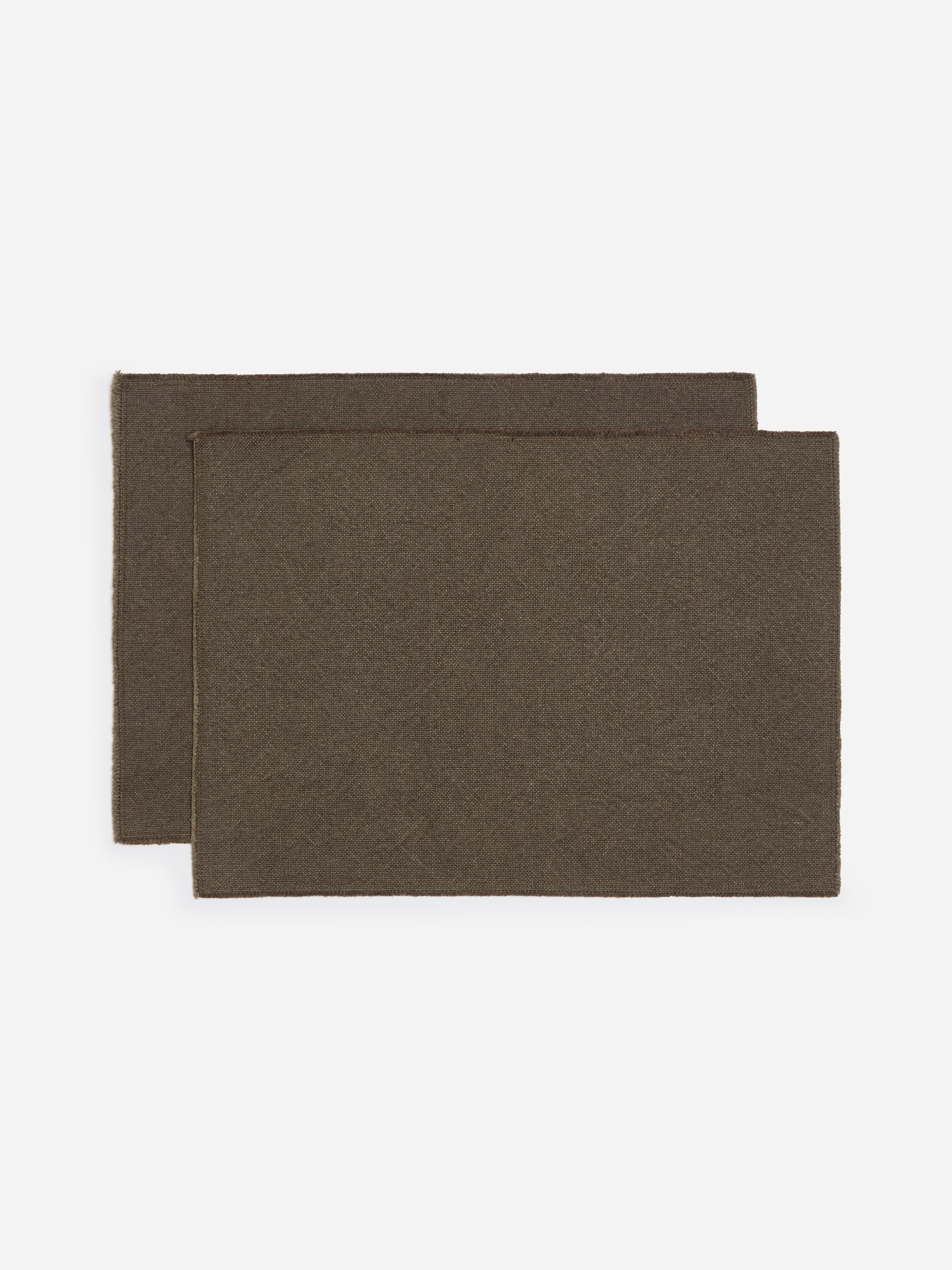 Cotton Linen Placemats Set of 2-Brown-20084