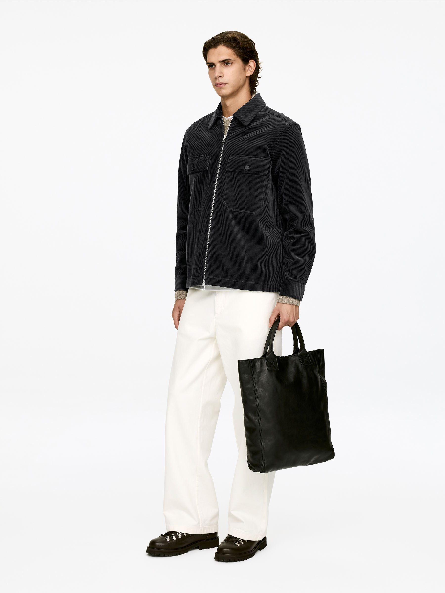 Corduroy Overshirt - Black - Regular fit - Men - StillMedia/Lookbook - 6