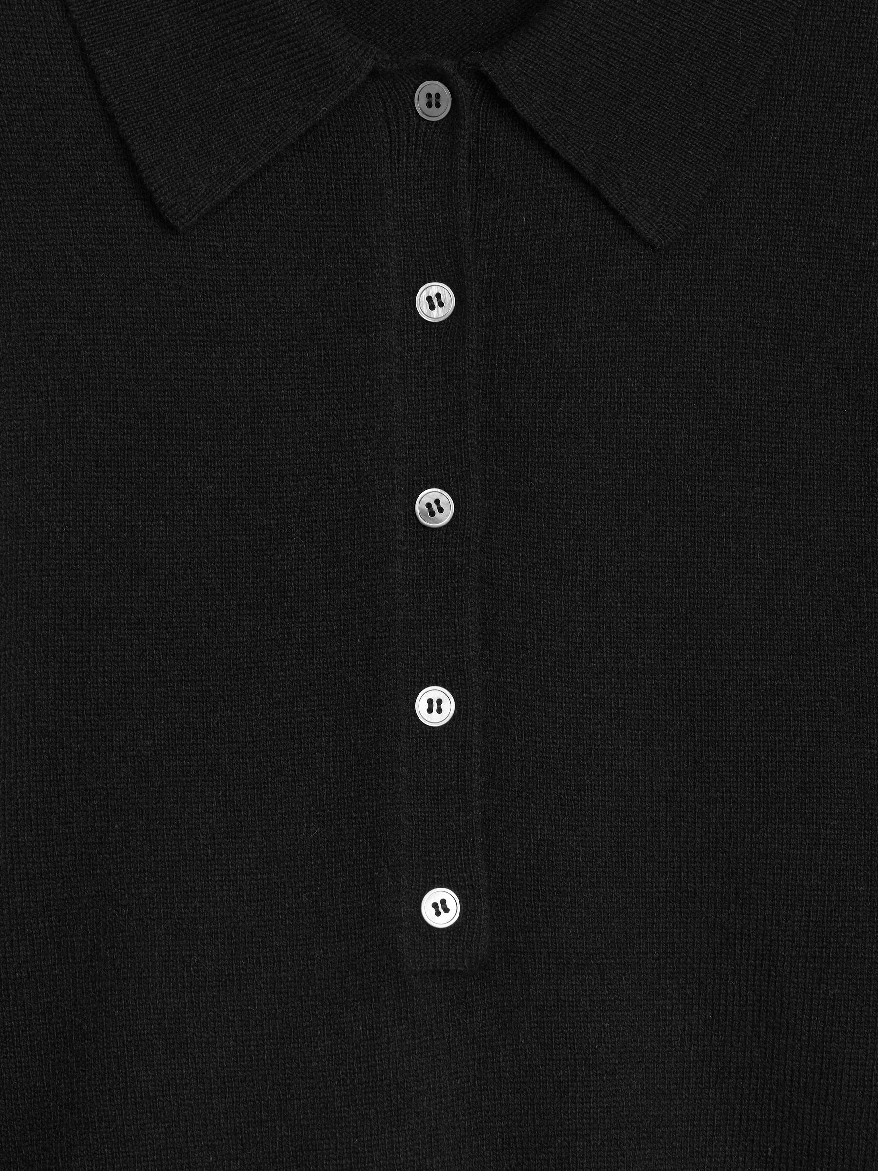 Wool Polo Jumper - Black - Loose fit - Women - StillMedia/DescriptiveDetail - 2