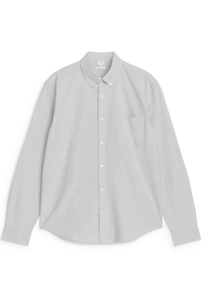 Camisa Oxford tradicional - Cinzento claro/Sálvia/Azul/riscas/Rosa/branco/Verde poeira/Azul claro/branco/Pêssego - 1