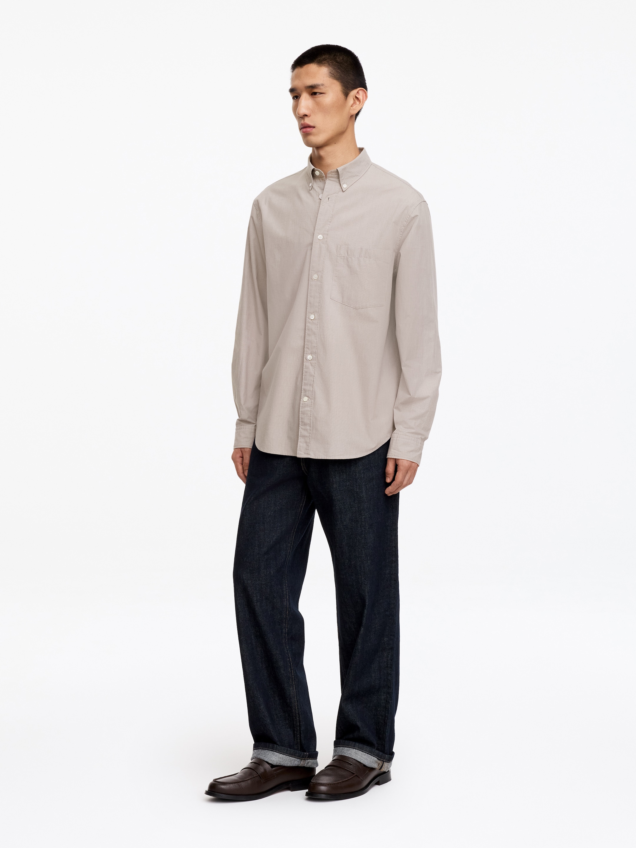 Camisa de cuadros holgada - Beige - Corte relajado - Men - StillMedia/Lookbook - 5