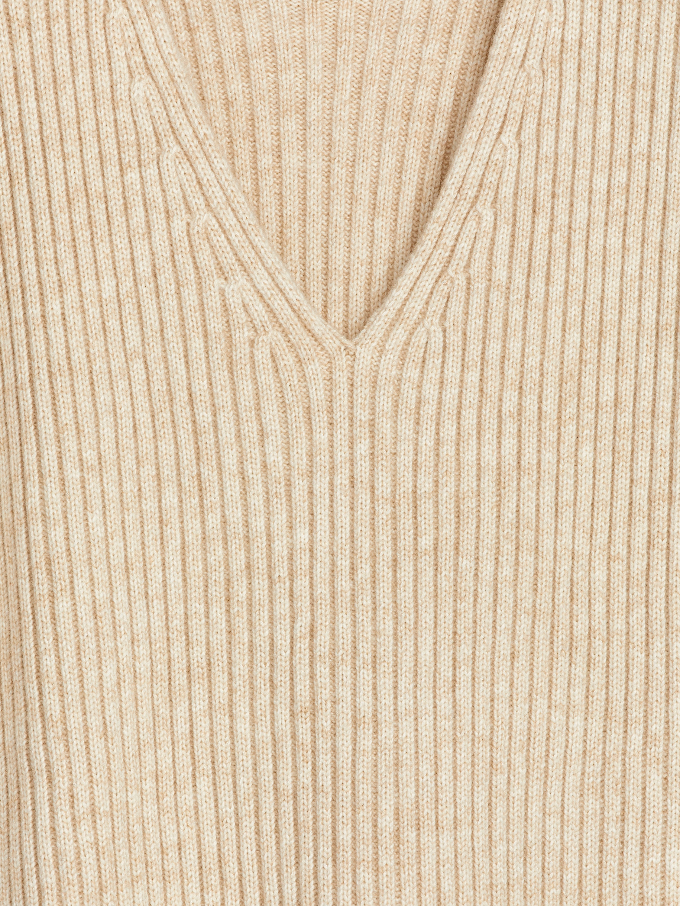 Relaxed Rib-Knit Vest - Light Beige - Loose fit - Women - StillMedia/DescriptiveDetail - 1