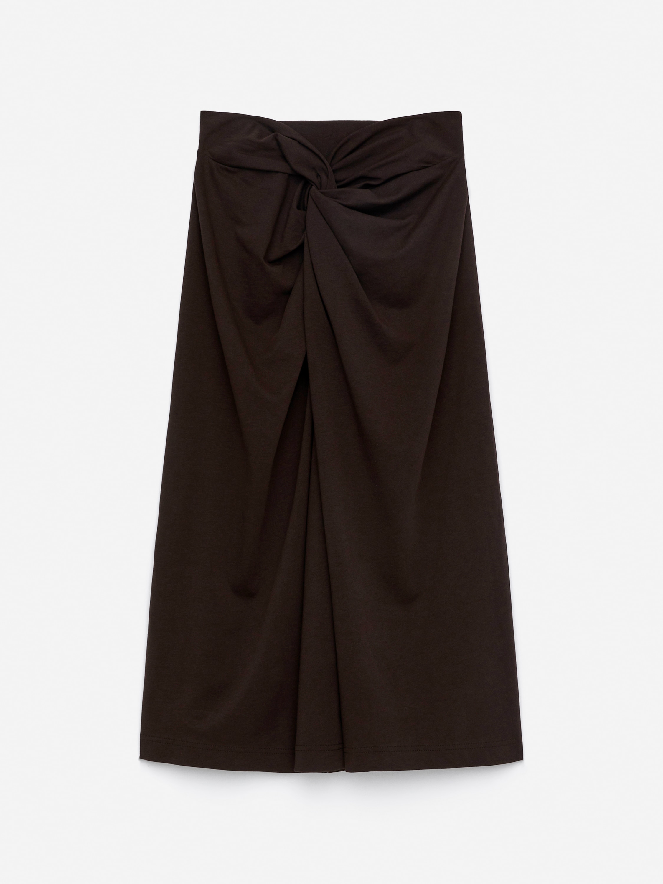 Twist Midi Sukně - Hnědá