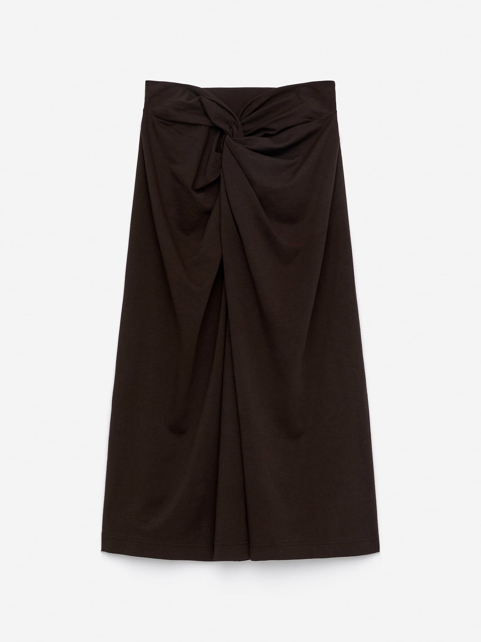 Twist Midi Skirt - Brązowy - 2