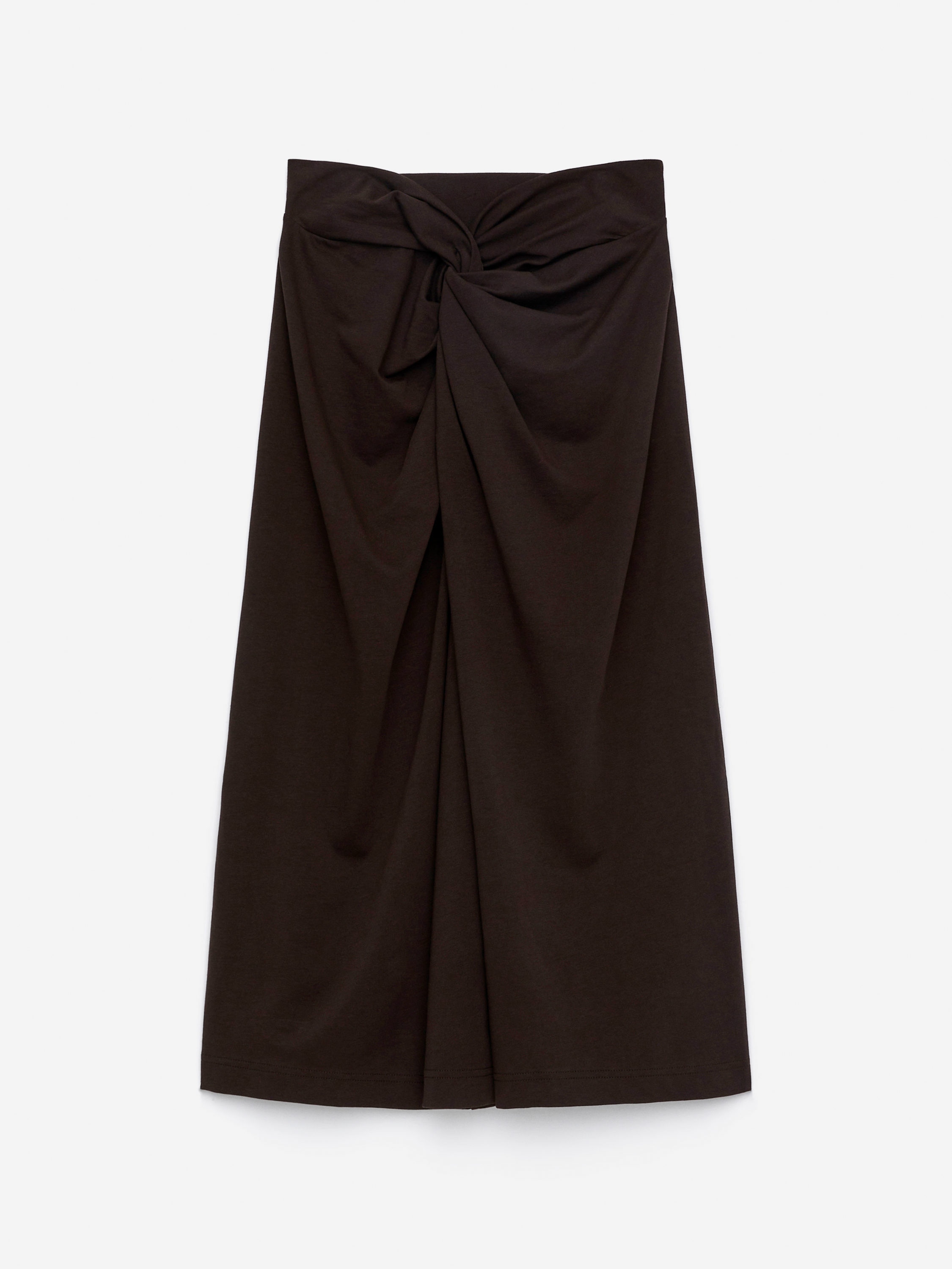 Twist Midi Skirt-#3F3838-16074
