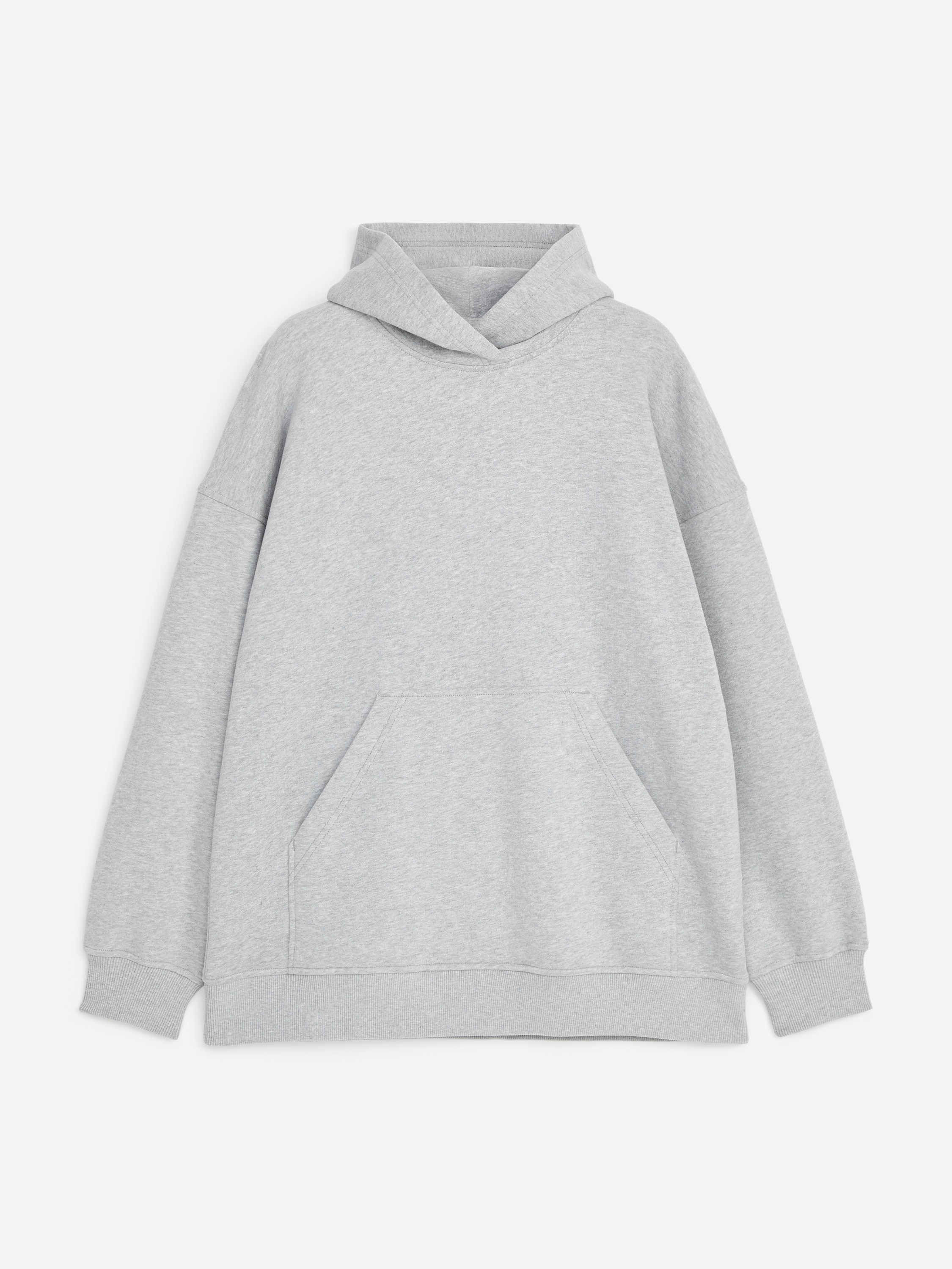 Sweatshirt com capuz em tecido turco escovado - Cinzento mesclado/Preto