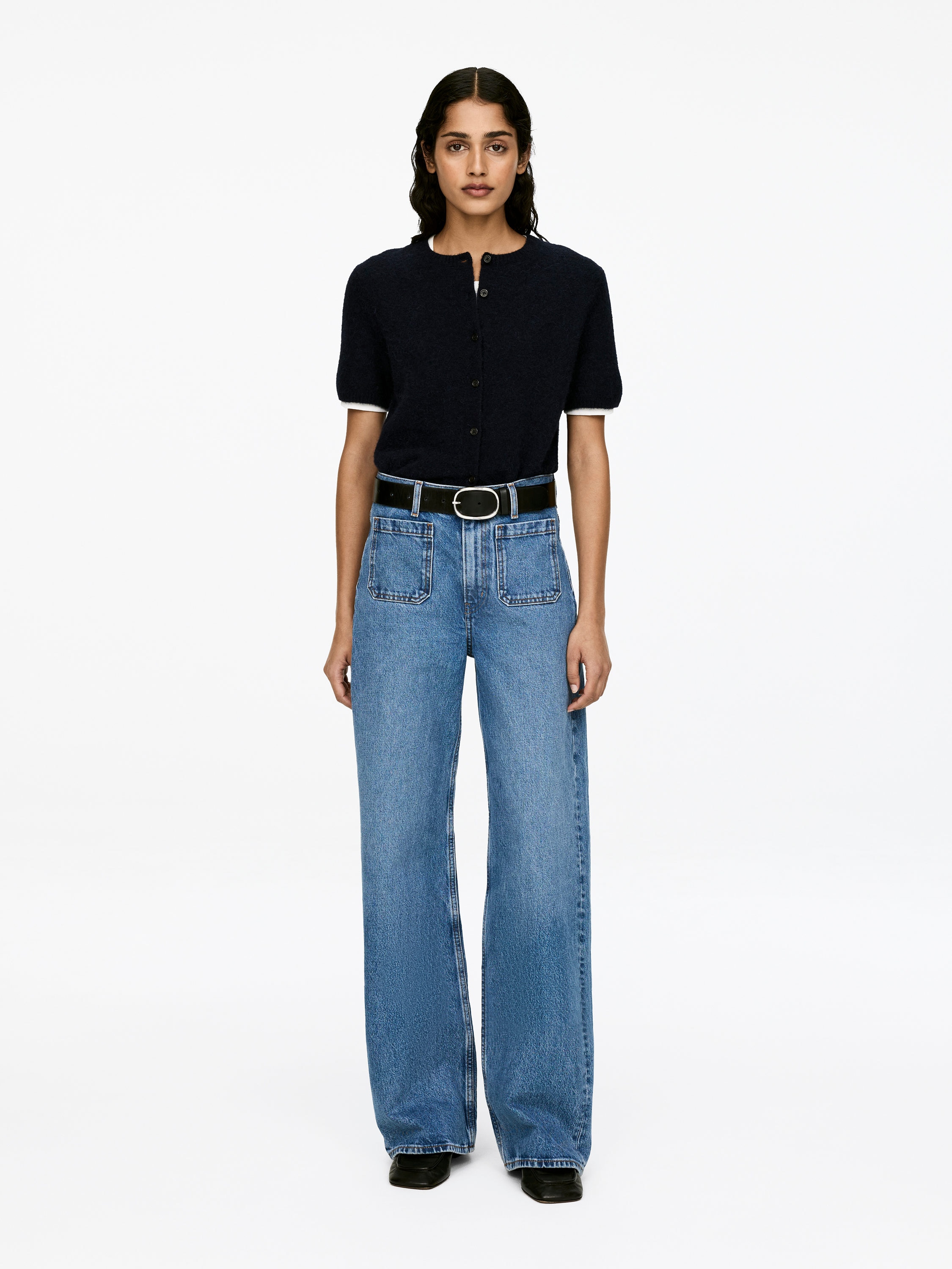 LUPINE Flared Jeans - Mid Blue - Loose fit - Women - StillMedia/Lookbook - 4