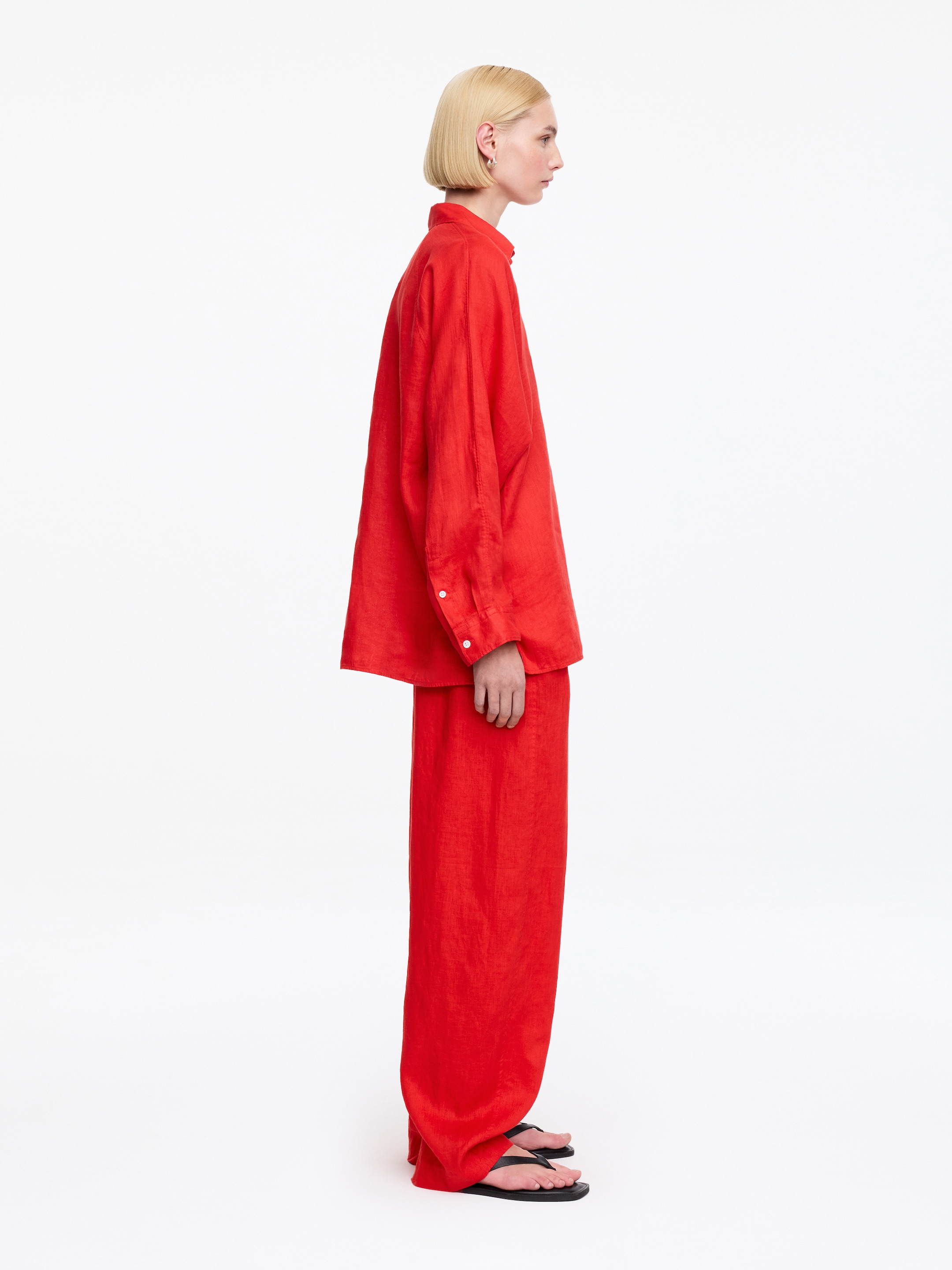 Camisa de lino holgada - Rojo - Corte holgado - Women - StillMedia/Lookbook - 5