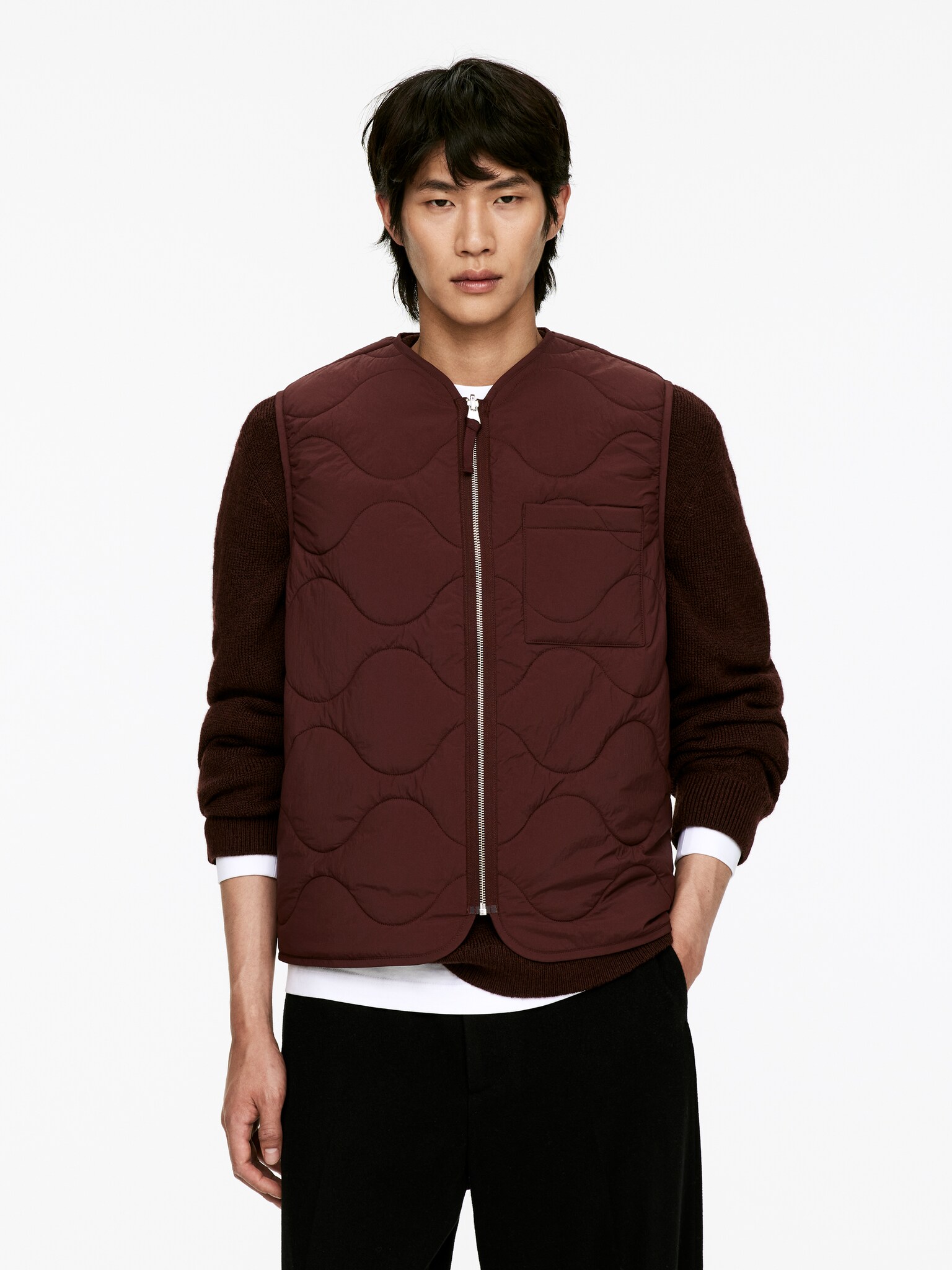 Veste matelassée sans manches 2-en-1 - Rouge brun/Vert kaki/Rouille/Bleu foncé/Noir/Vert - 6
