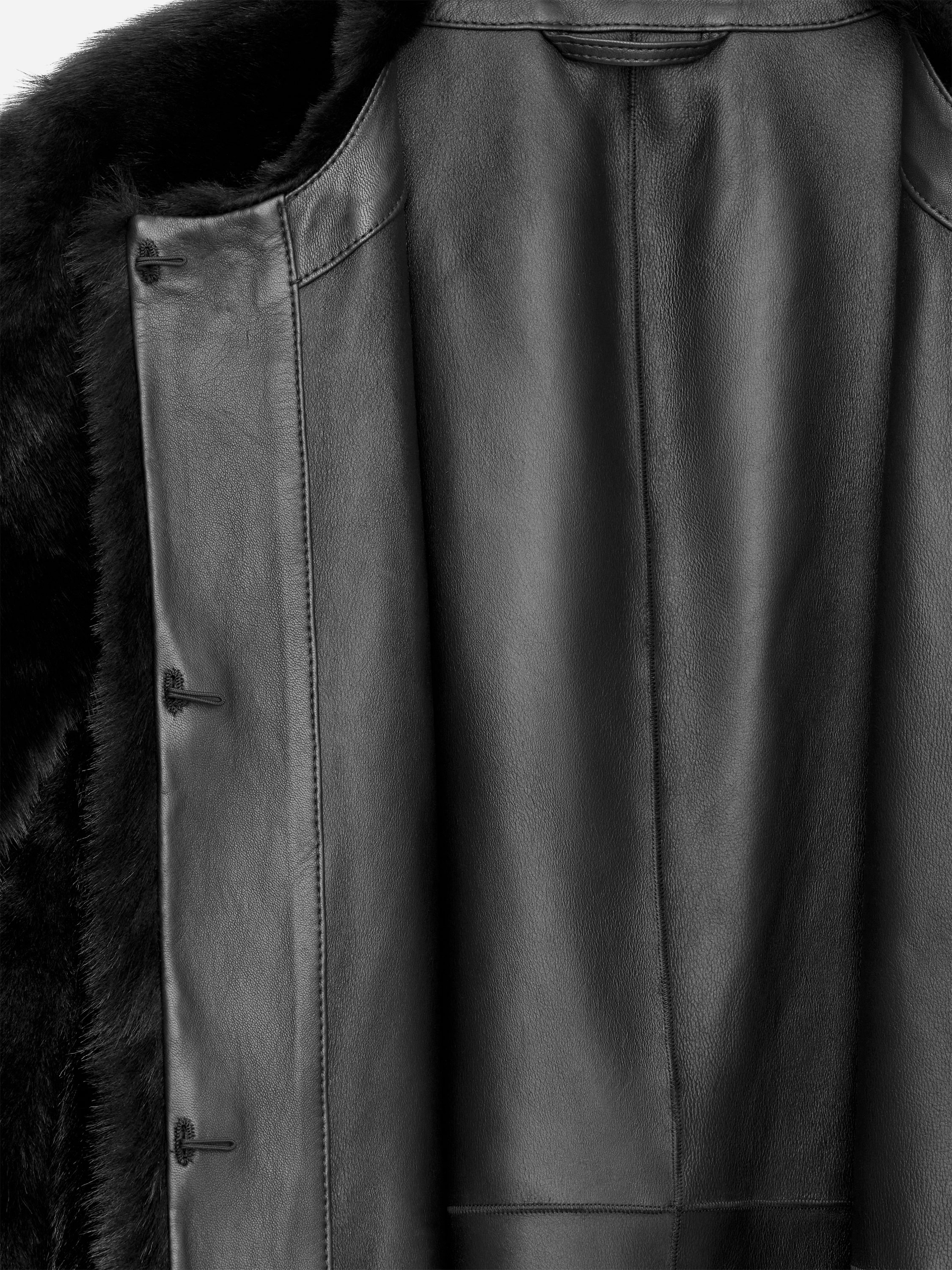 Shearling Coat - Black - Regular fit - Women - StillMedia/DescriptiveDetail - 2