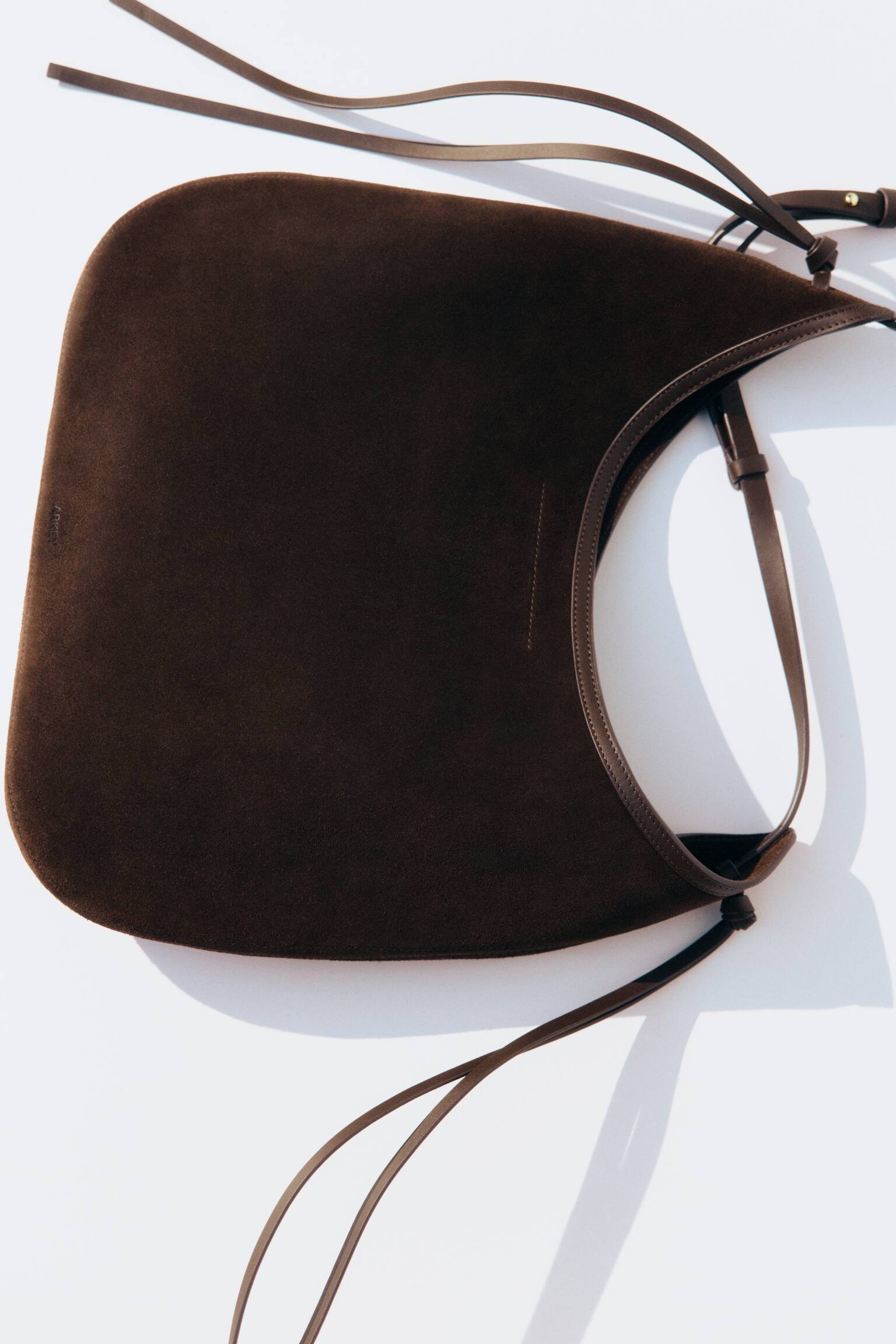 Τσάντα Ώμου Από Σπλιτ Σουέτ - Σκούρο Καφέ - 9