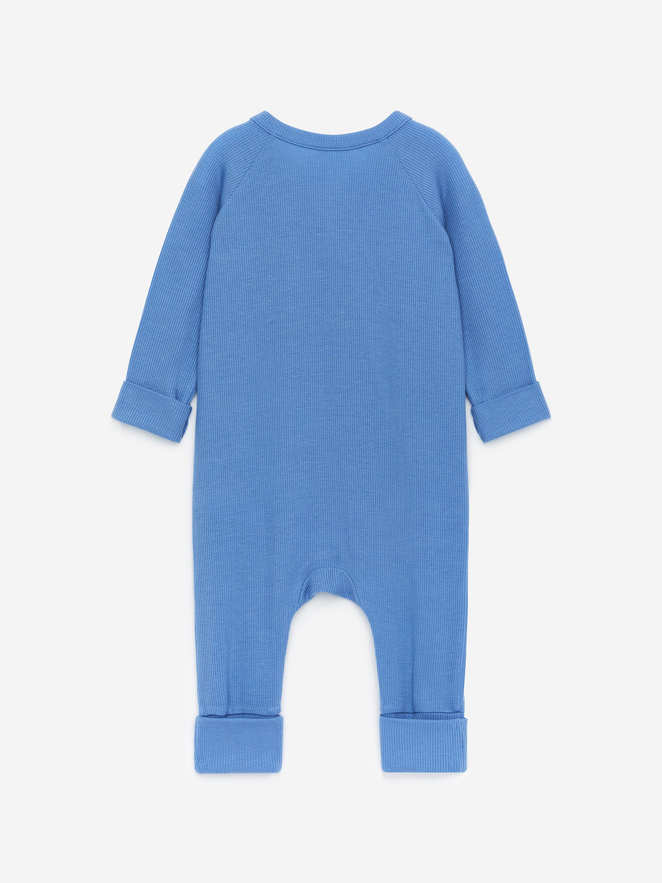 Visa större bild: Ribbstickad pyjamas för nyfödd - Blå - BARN | H&M SE 2