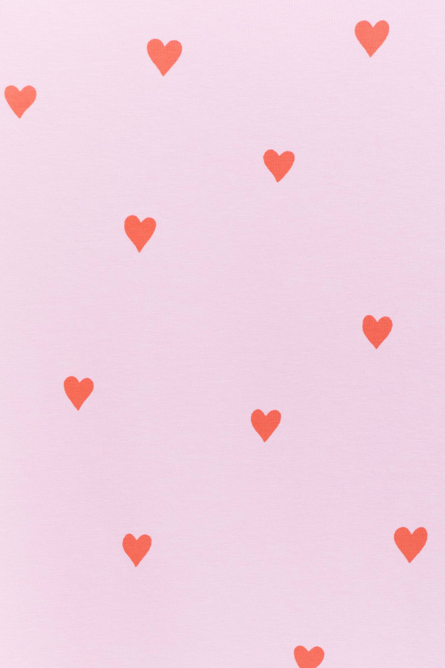 Kort pyjamas i trikå - Rosa/hjärtan/Blå/vit/Ljusblå/Grön/randig - 2