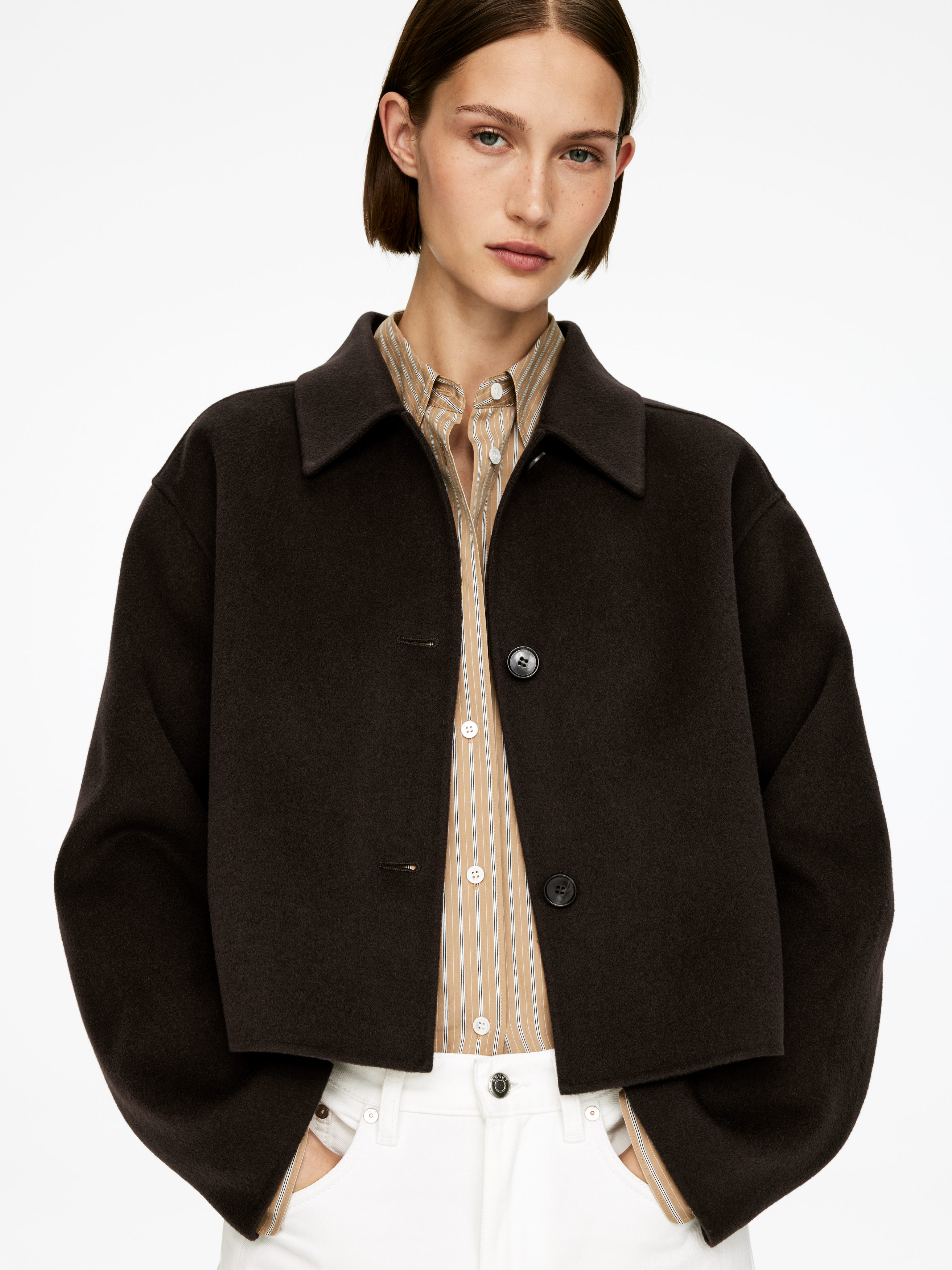 Doublé Wool-Blend Overshirt - Dark Brown - Regular fit - Women - StillMedia/Lookbook - 5
