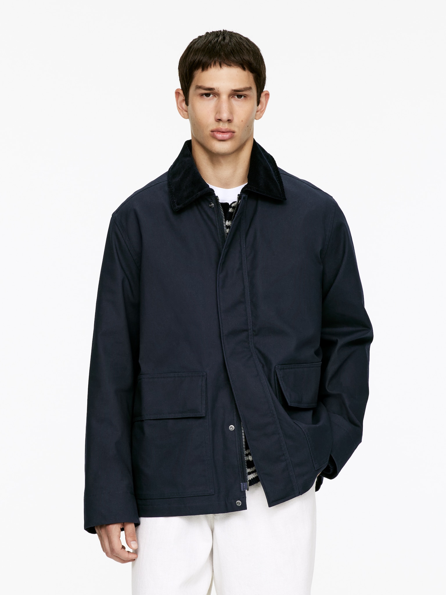 Veste en coton ciré - Bleu foncé/Vert foncé - 5