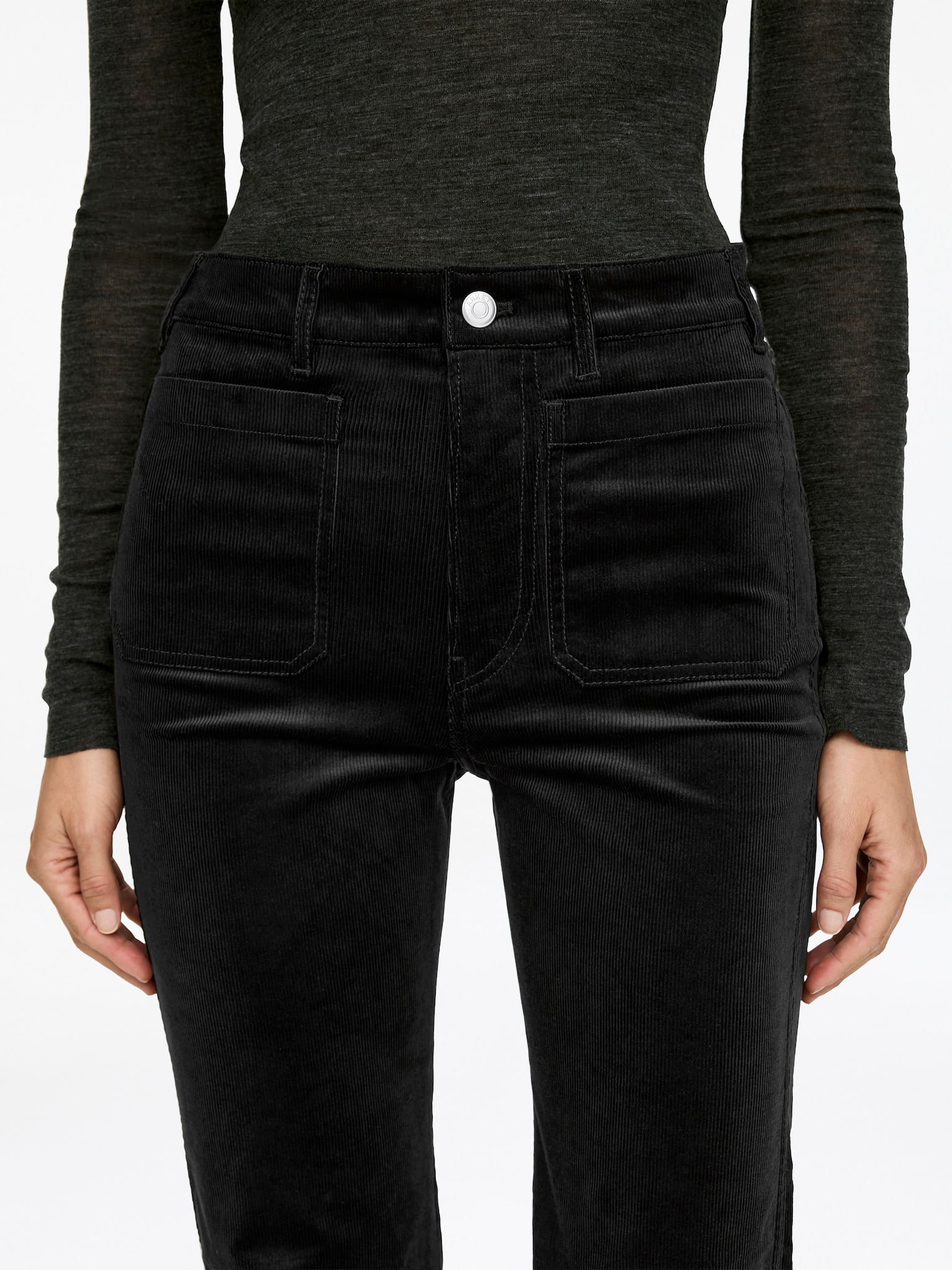 LUPINE Flared Corduroy Jeans - Black - 6