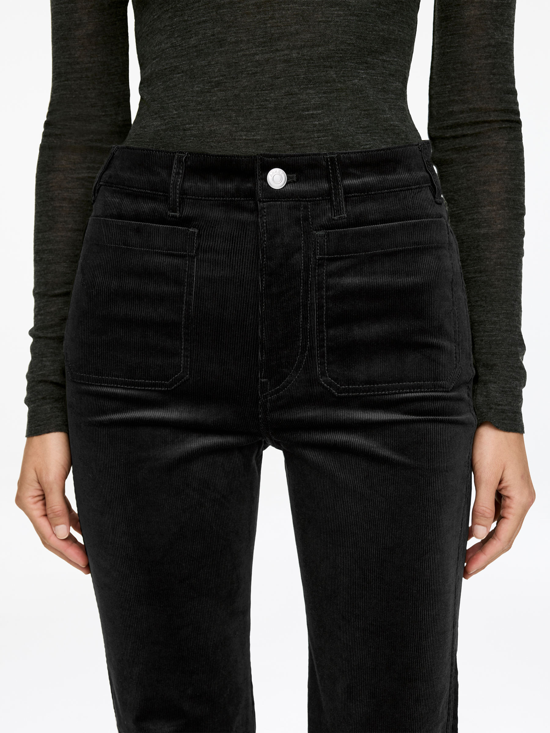 Jean évasé en velours côtelé LUPINE - Noir - Slim fit - Femme - StillMedia/Lookbook - 6