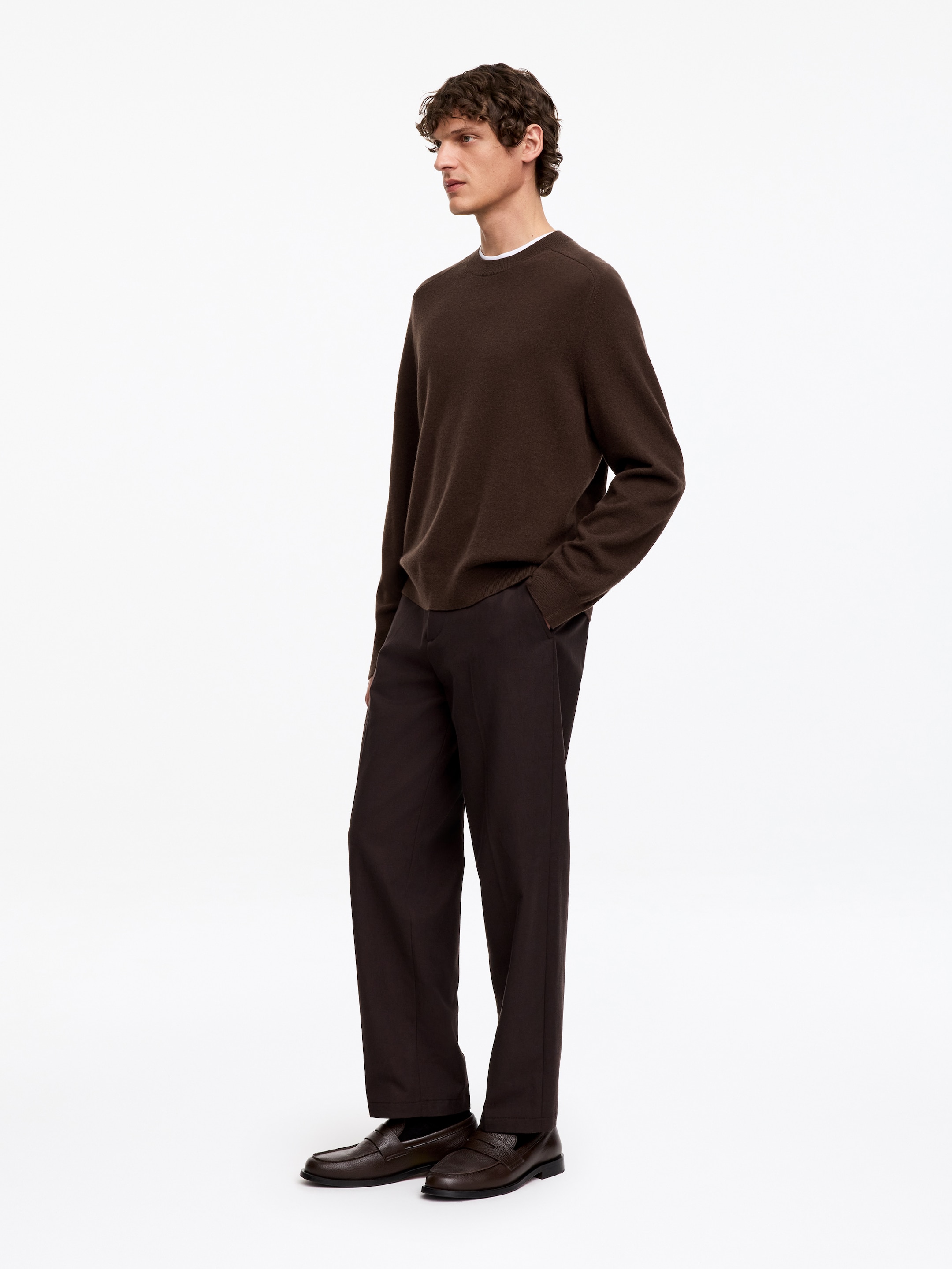 Maglione in lana con lavorazione sottile - Marrone - Regular fit - men - StillMedia/Lookbook - 4