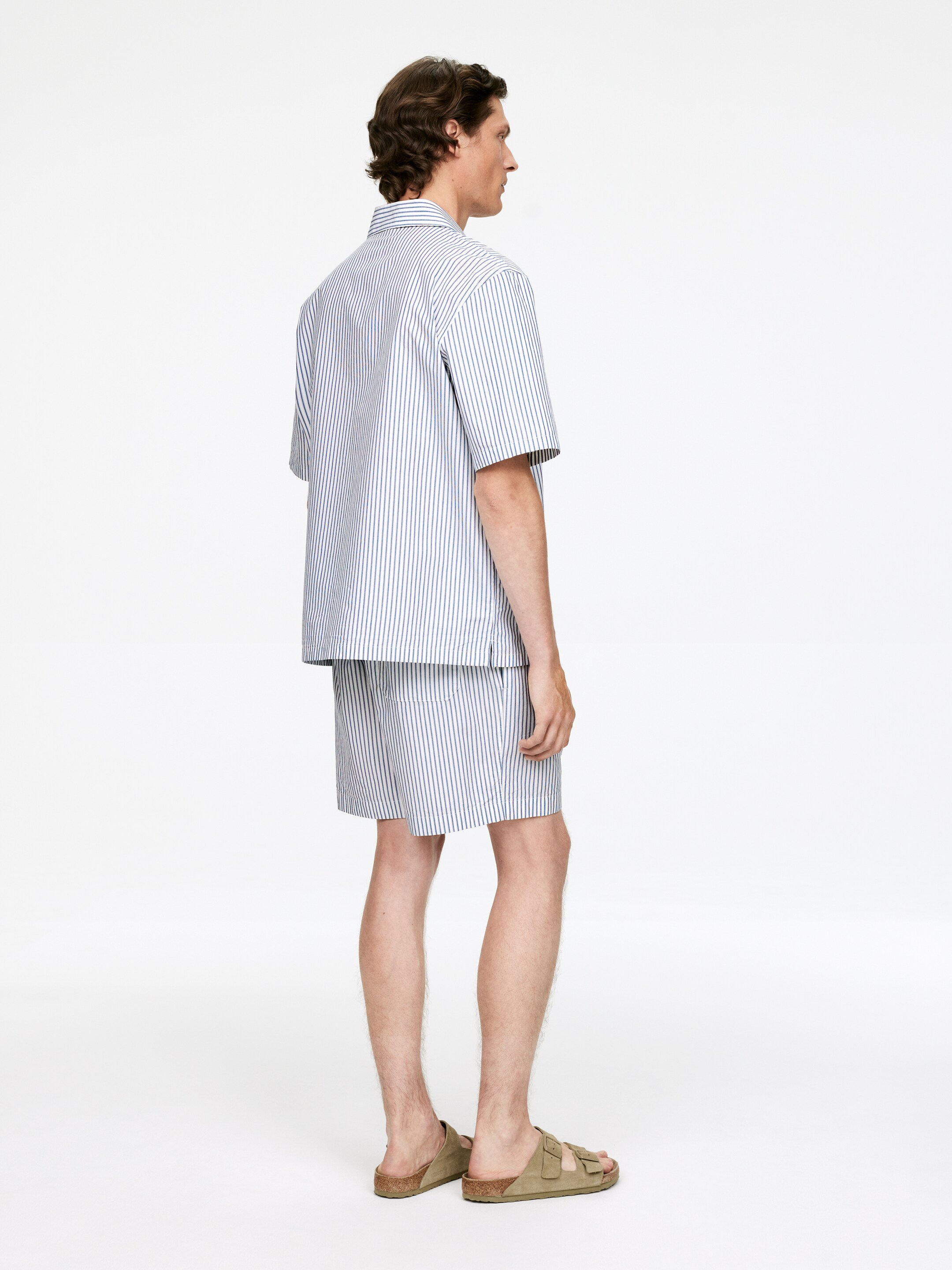 Zobrazit větší obrázek: Pyžamová košile z popelínu - Bílá/Modrá - MUŽI | H&M CZ 3