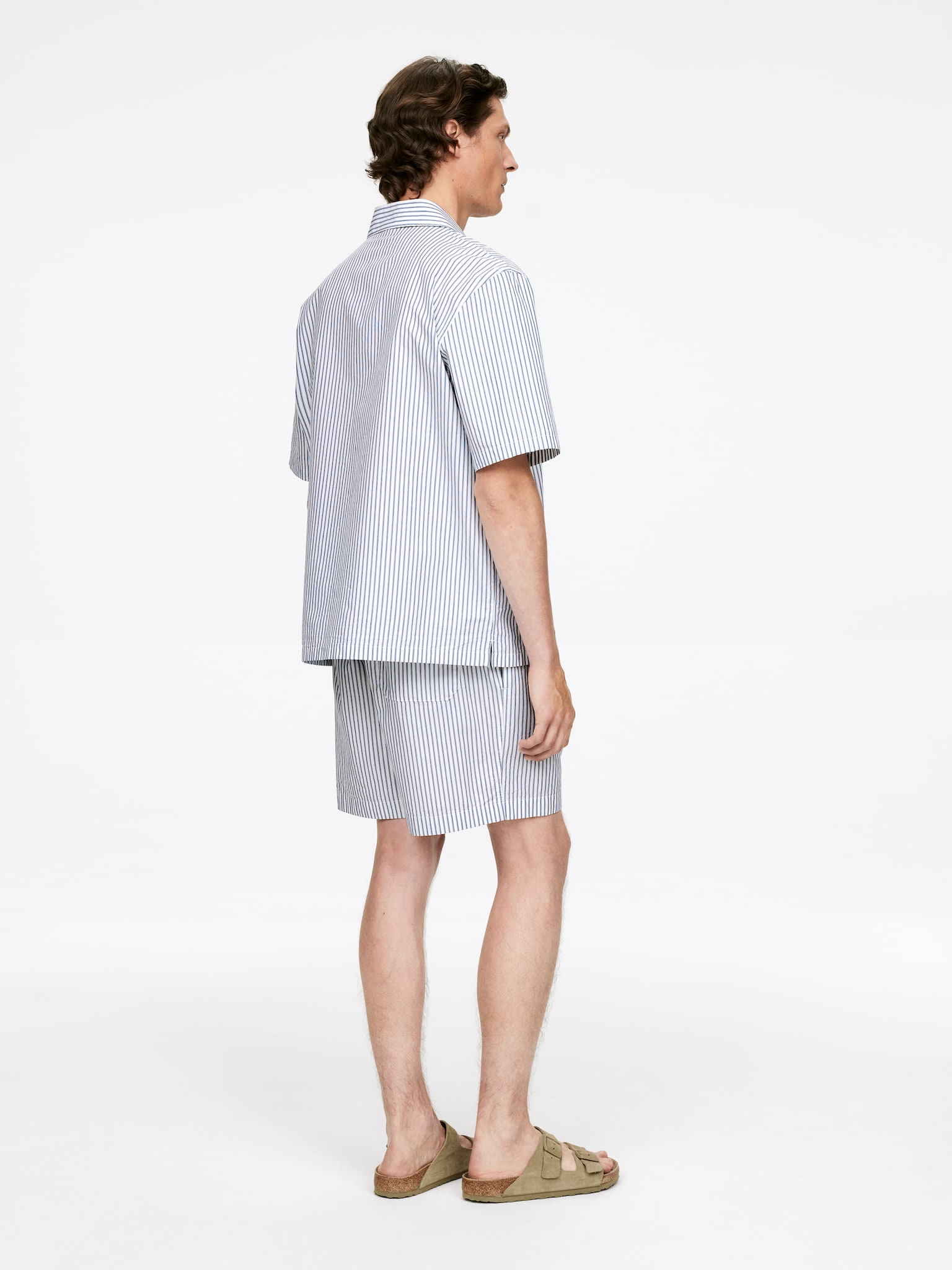 Pyjama-Hemd aus Popeline - Weiß/Blau - 4