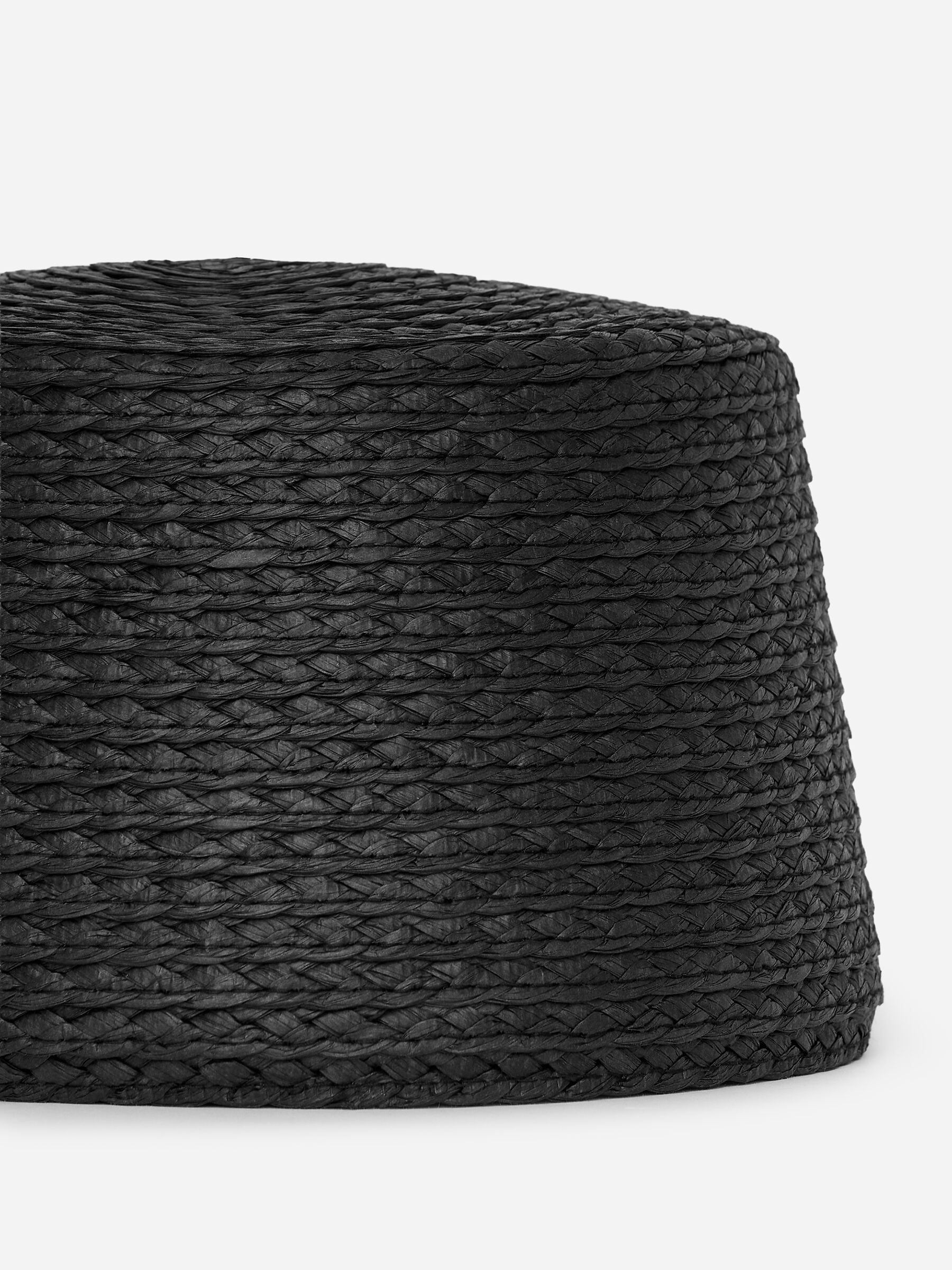 Straw Pillbox Hat - Black - Women - StillMedia/DescriptiveDetail - 2
