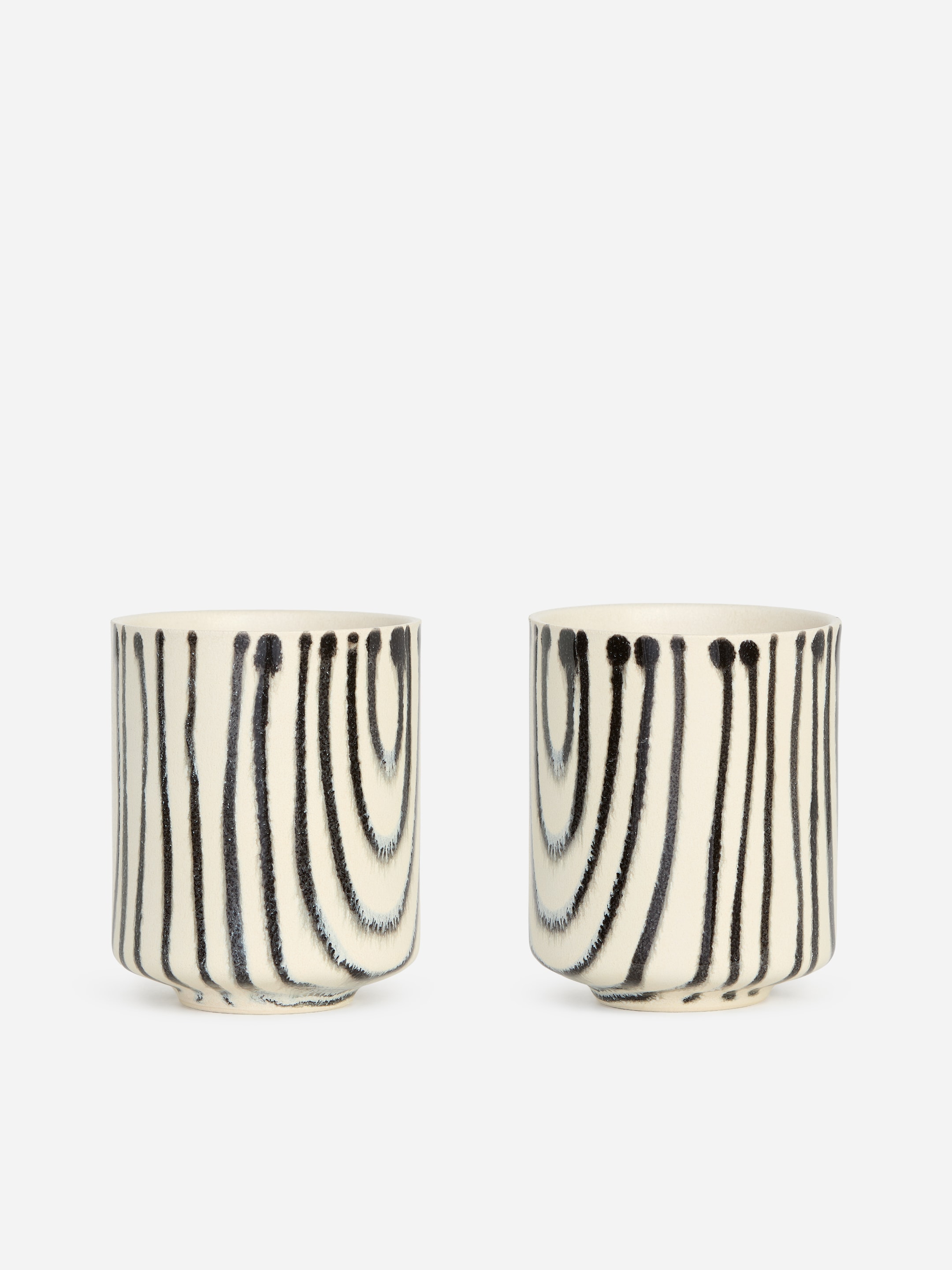 Stoneware Cups Set of 2-Black-20757