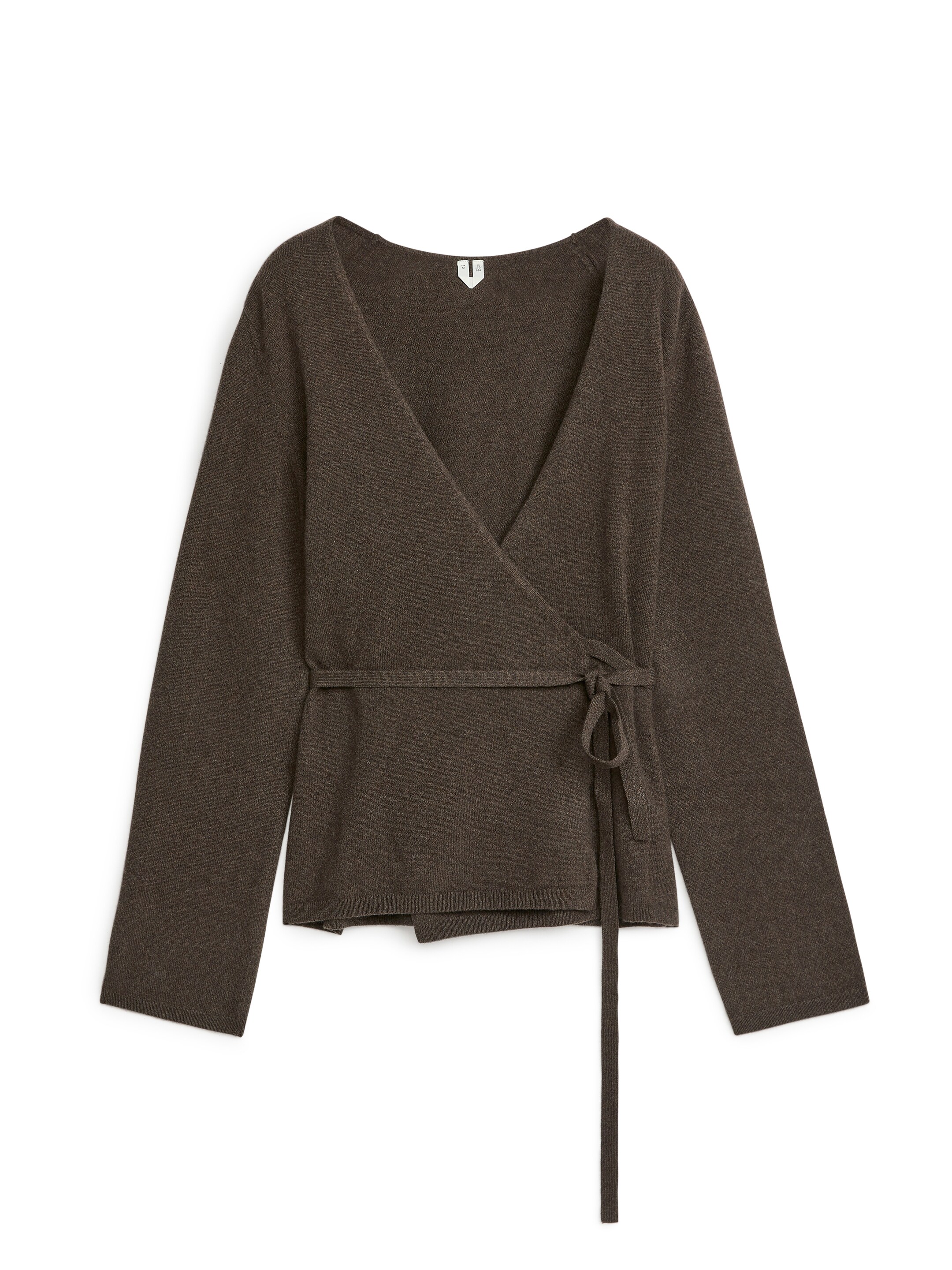 Se større billede: Slå om-cardigan i kashmir og uld - Mørkebrun - DAME | H&M DK 1
