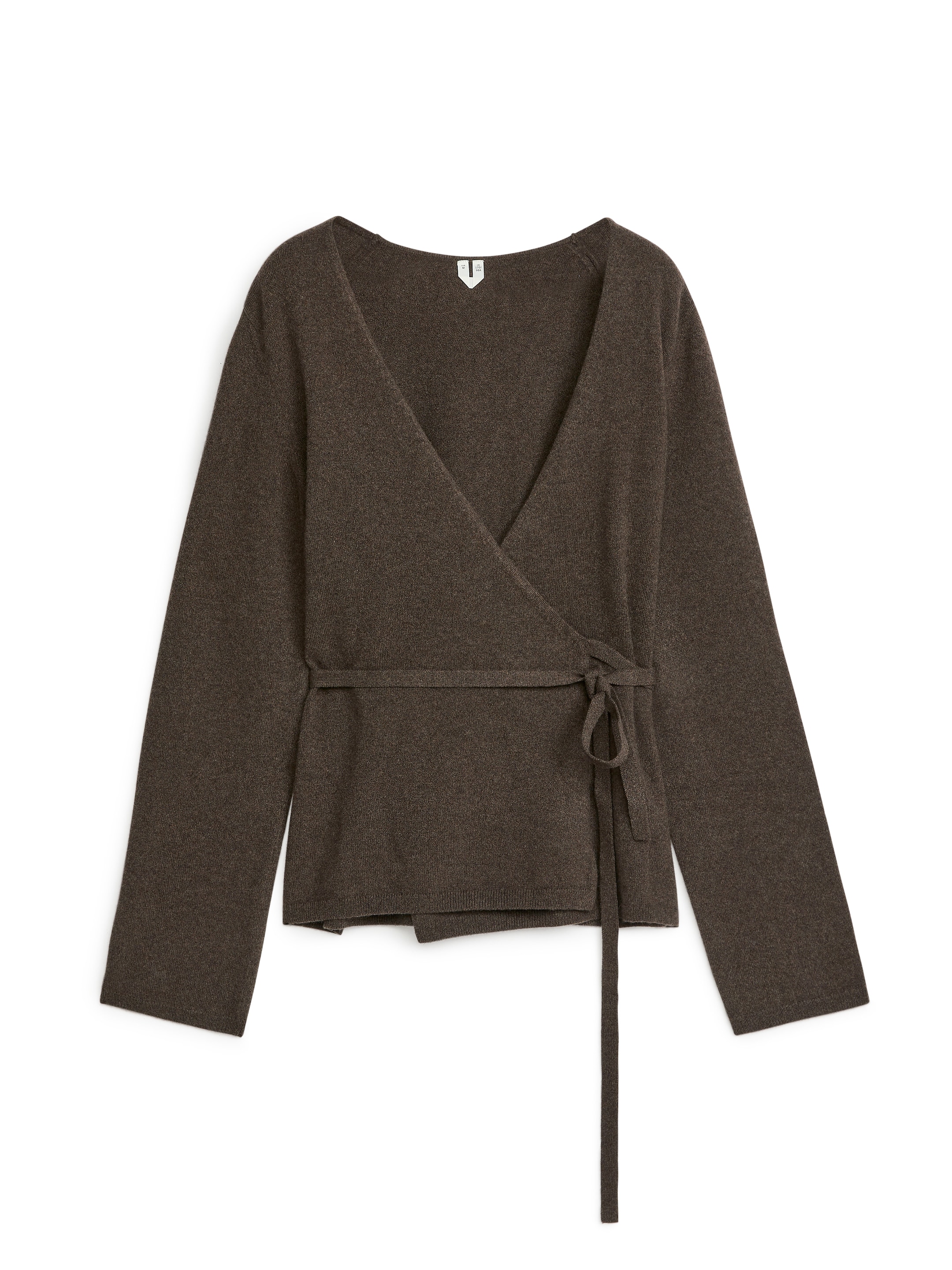 Größeres Bild ansehen: Wickelstrickjacke aus Kaschmir und Wolle - Dunkelbraun - Ladies | H&M DE 1