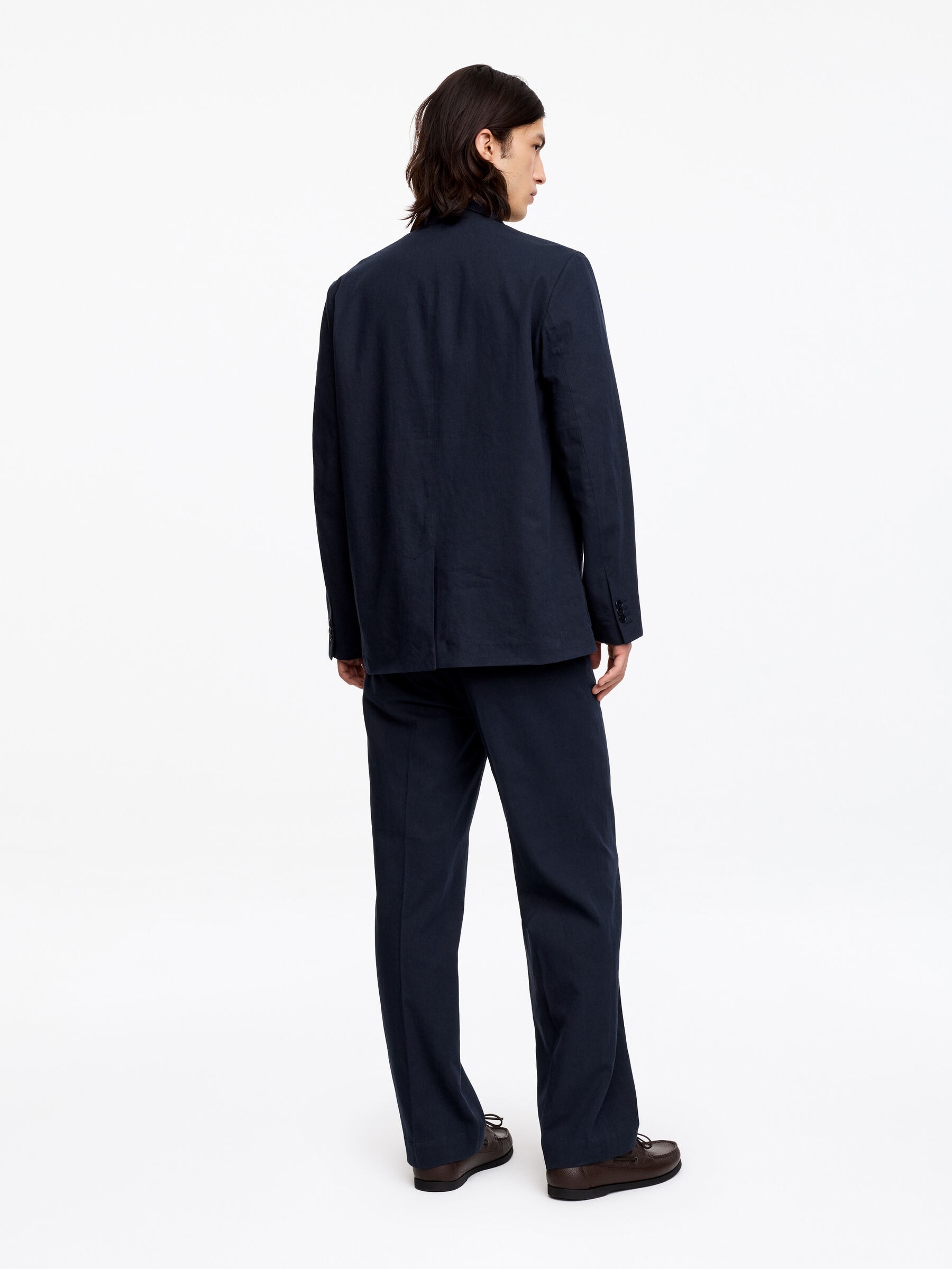 Linen Blend Blazer - Dark Blue - Regular fit - Men - StillMedia/Lookbook - 4