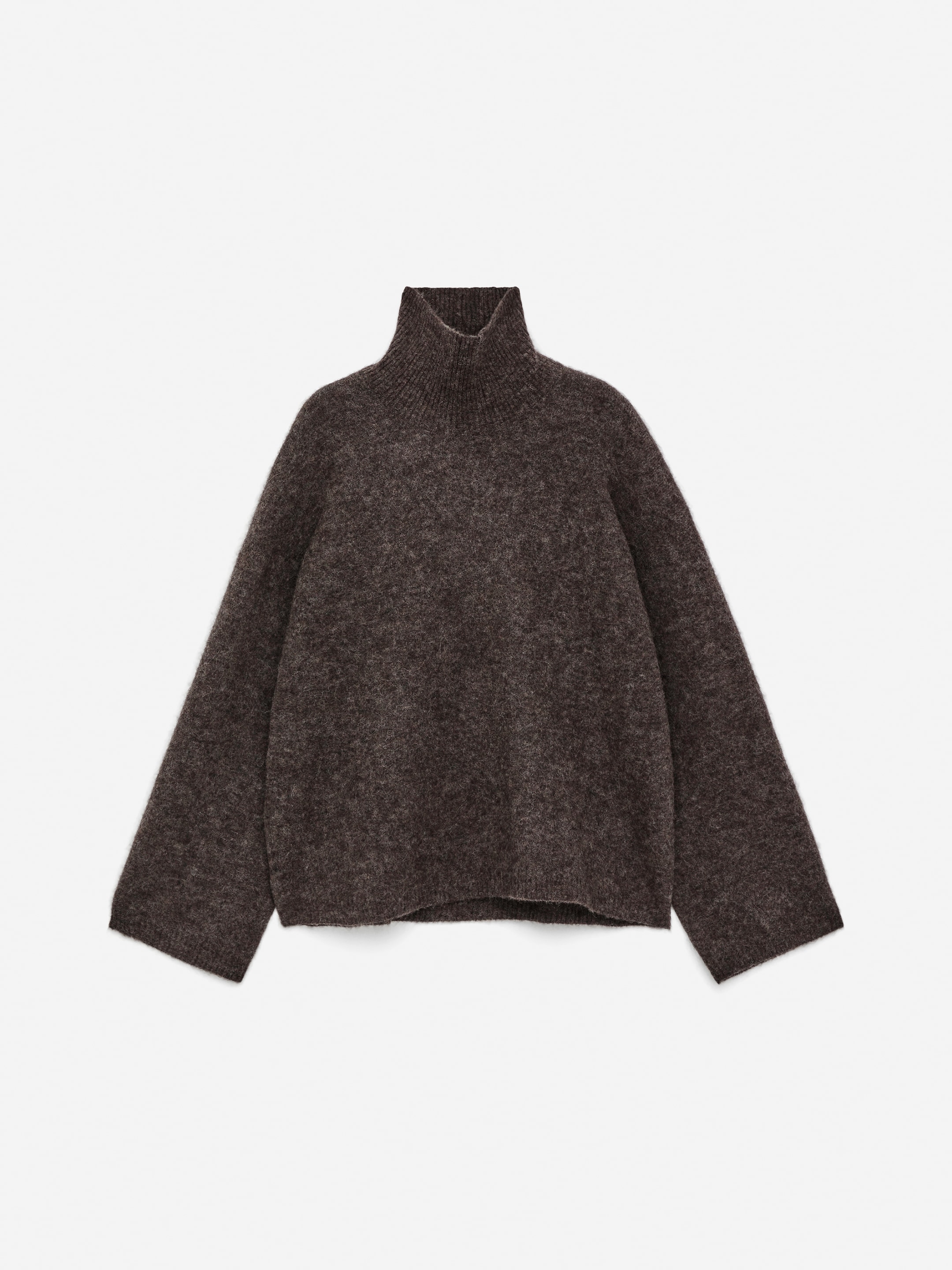 Roll-Neck Jumper-Brown-16895