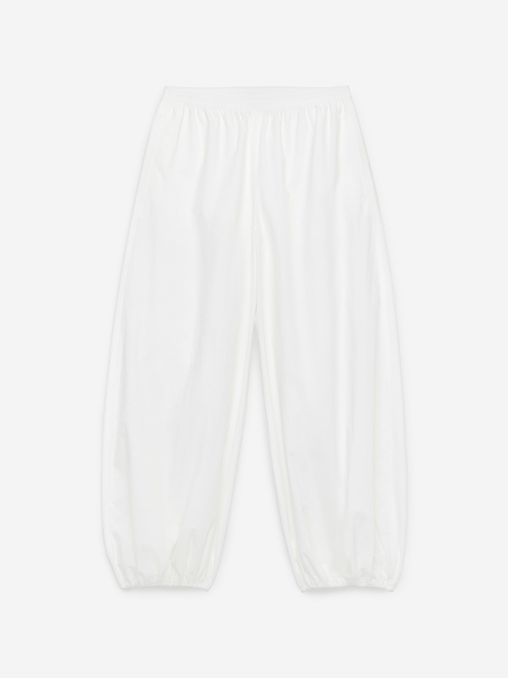 Balloon-Leg Poplin Trousers-#FFFFFF-16032