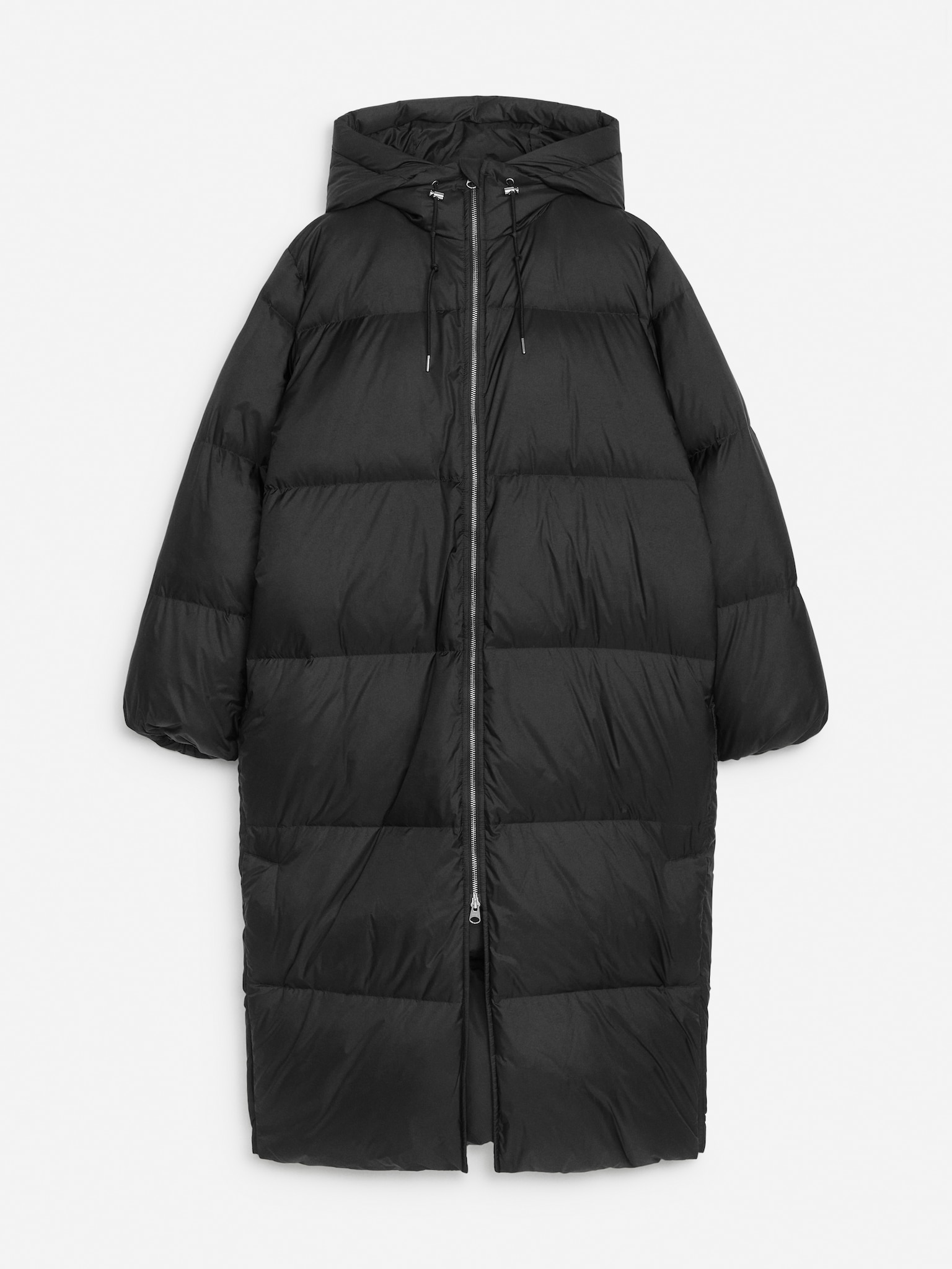 Upcycled Down Long Coat - Black