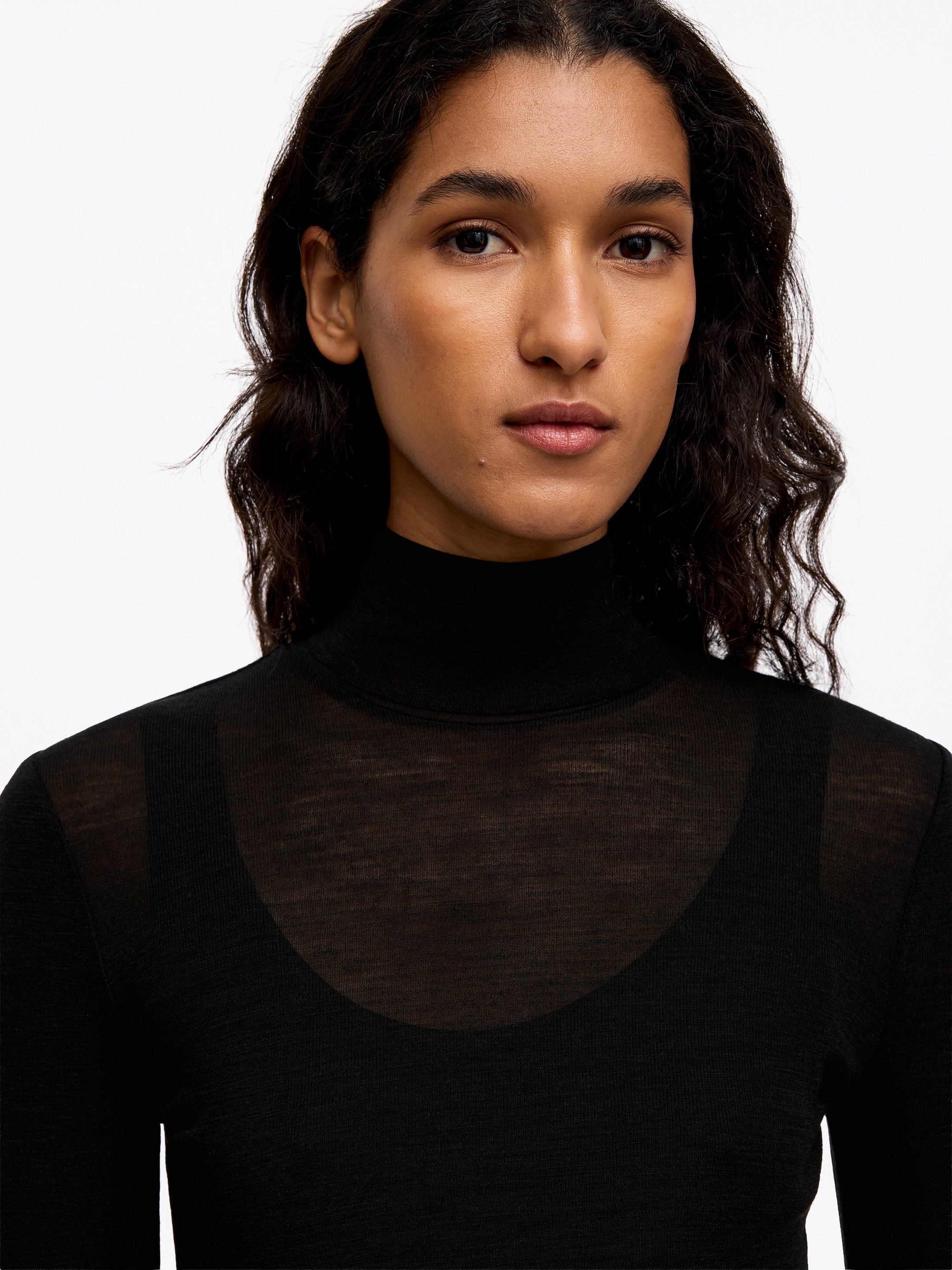 Haut en laine à col roulé - Noir - Slim fit - Femme - StillMedia/Lookbook - 16