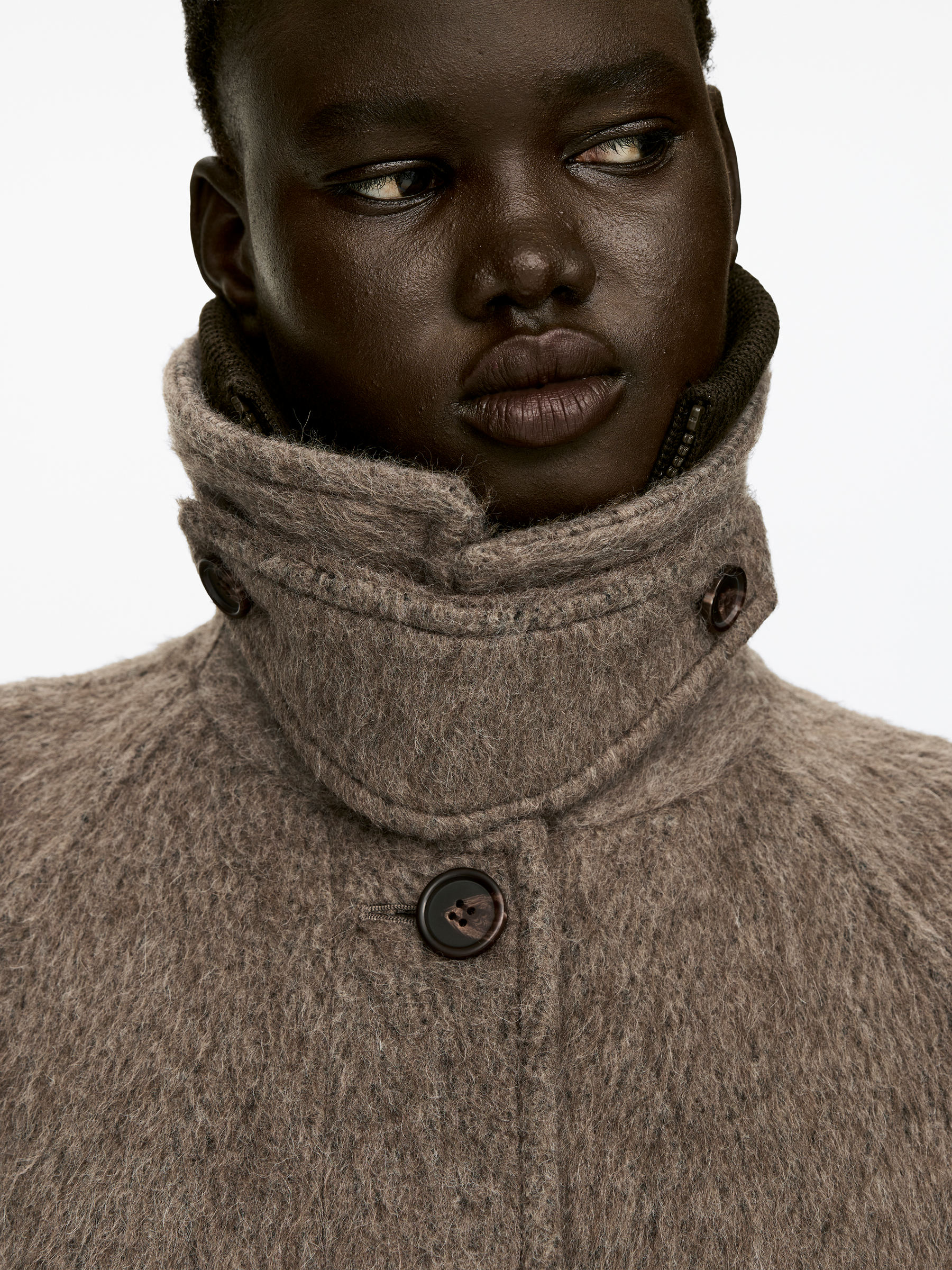 Kappa i ull- och alpackablandning - Mörk mullvadsgrå - Loose fit - Women - StillMedia/Lookbook - 8