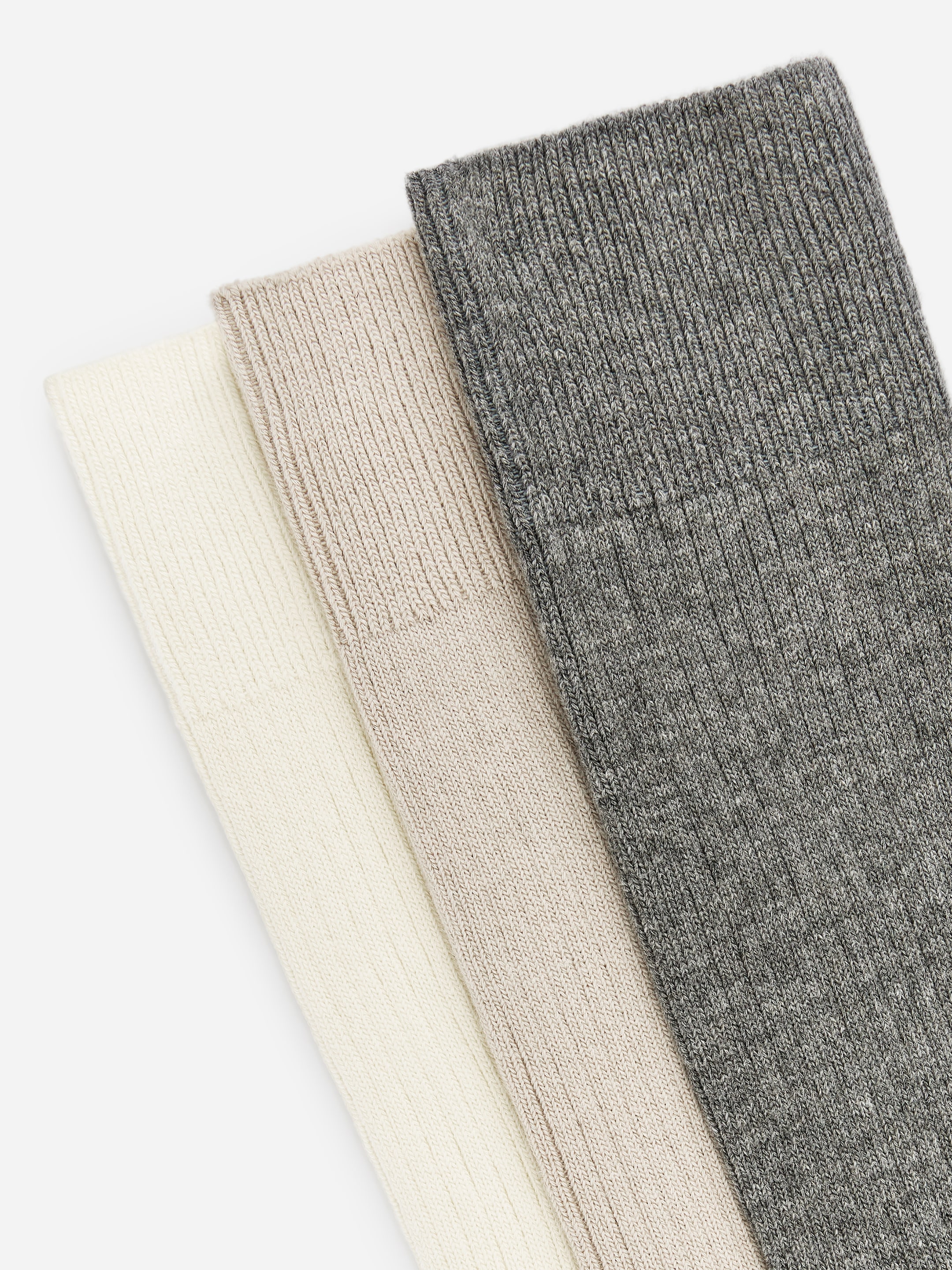 Gerippte Socken aus Supima-Baumwolle, 3er-Pack - Beige/Grau - Herren - StillMedia/DescriptiveDetail - 1