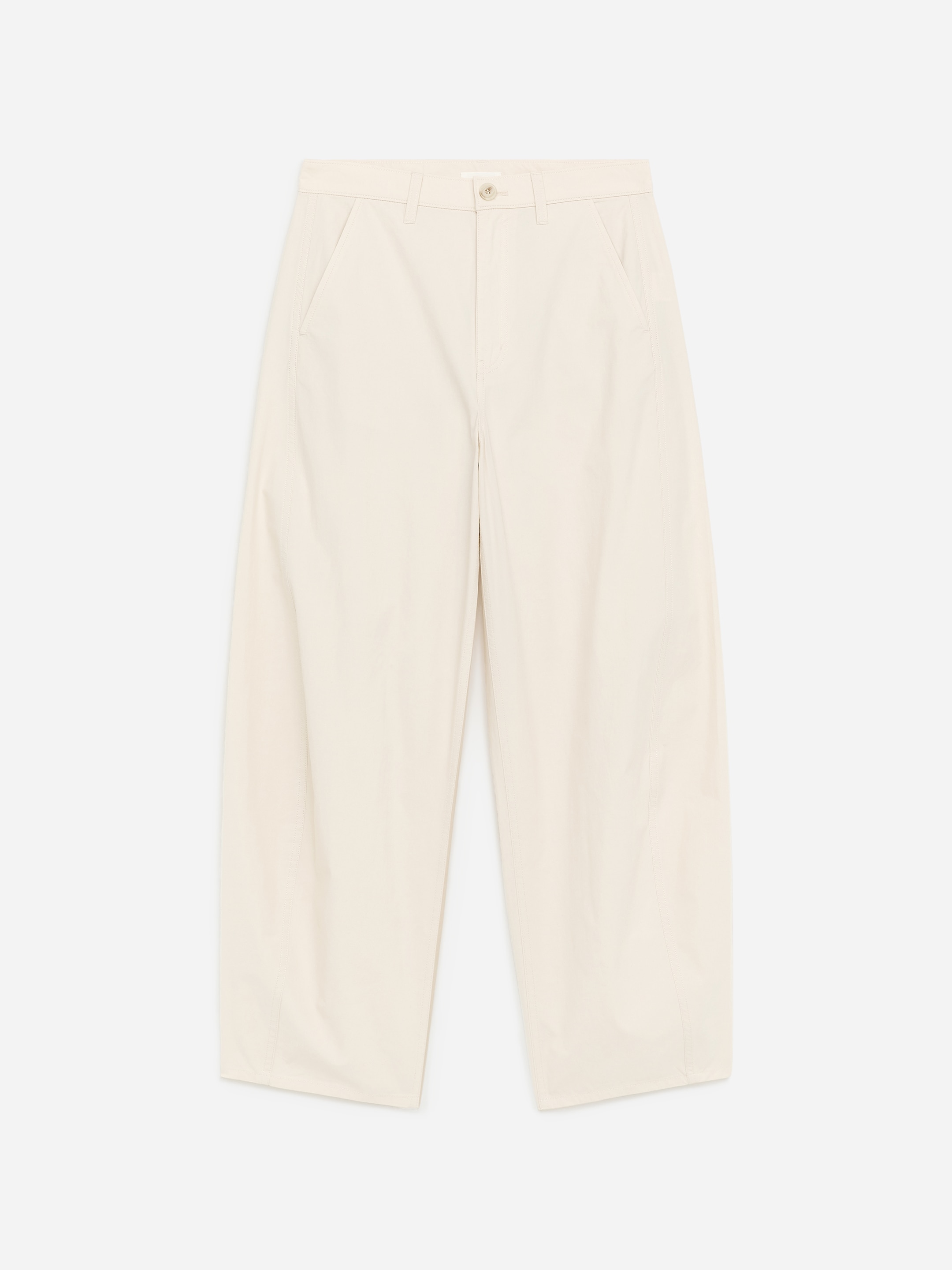 Barrel-Leg Trousers - Off White - Loose fit - Women - StillMedia/DescriptiveStillLife - 1