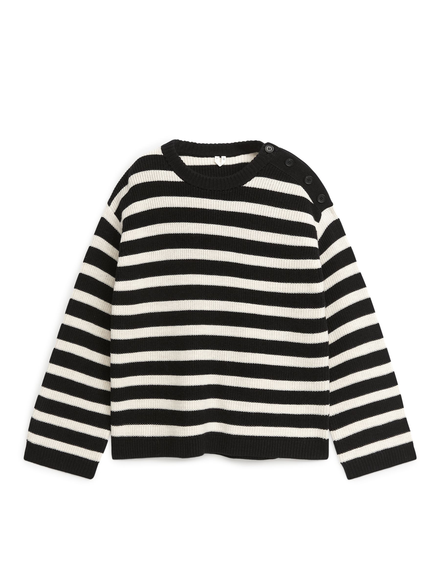 Pullover aus Wolle und Baumwolle - Schwarz/Cremeweiß - Regular Fit - Damen - StillMedia/DescriptiveStillLife - 1