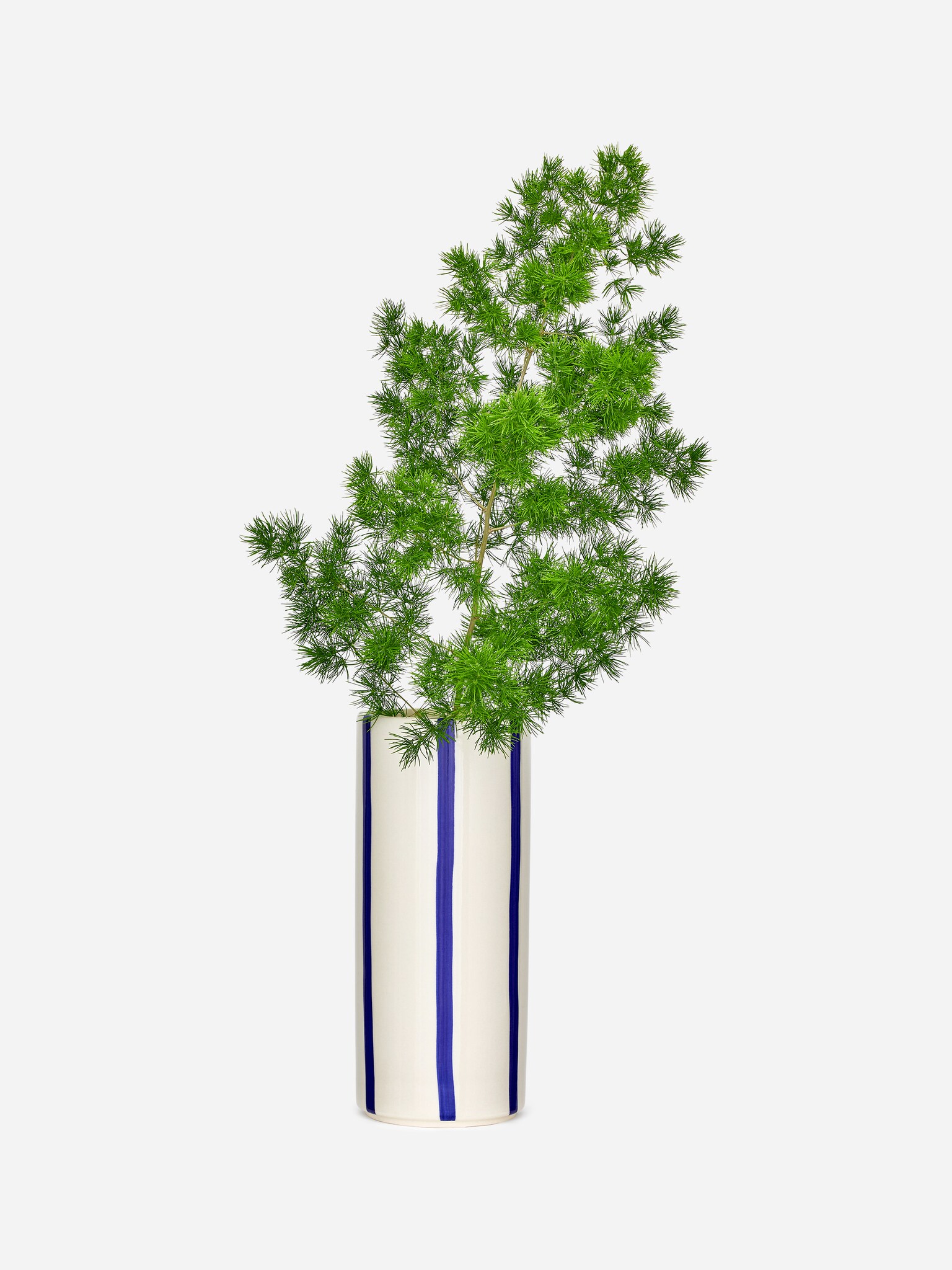 Vas i stengods 23 cm - Blå/vit/Offwhite/blå/Vit/blå/Vit/blå - 2
