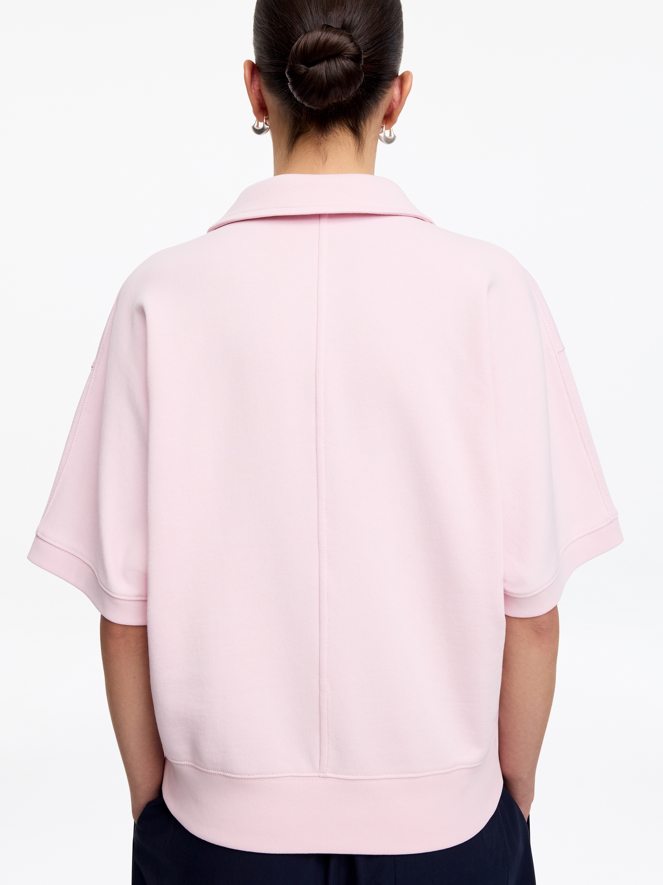 Bluza polo z materiału frotté - Przydymiony różowy - Fason normalny - Women - StillMedia/Lookbook - 5