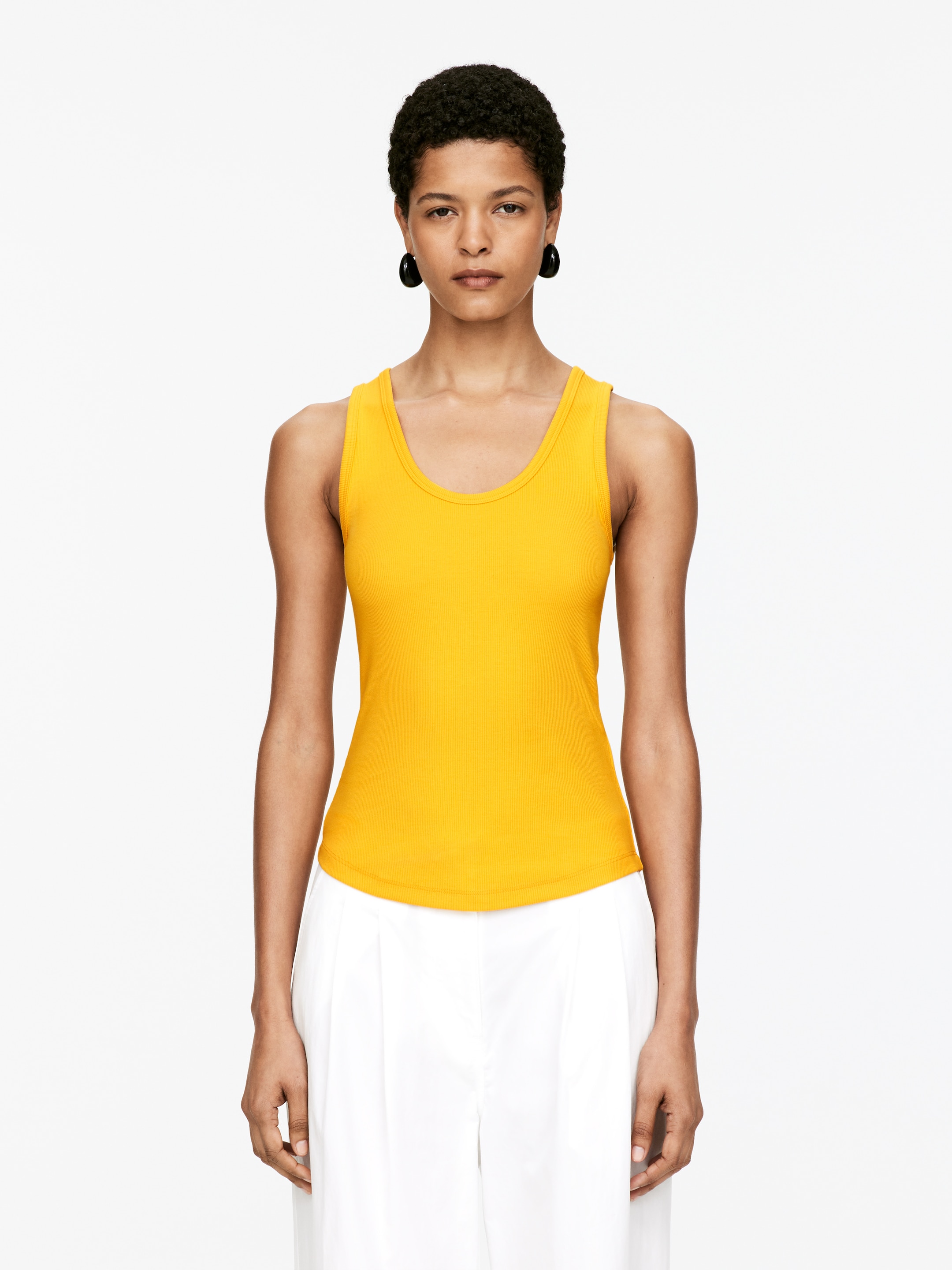 Se større billede: Ribbet tanktop - Gul - DAME | H&M DK 1
